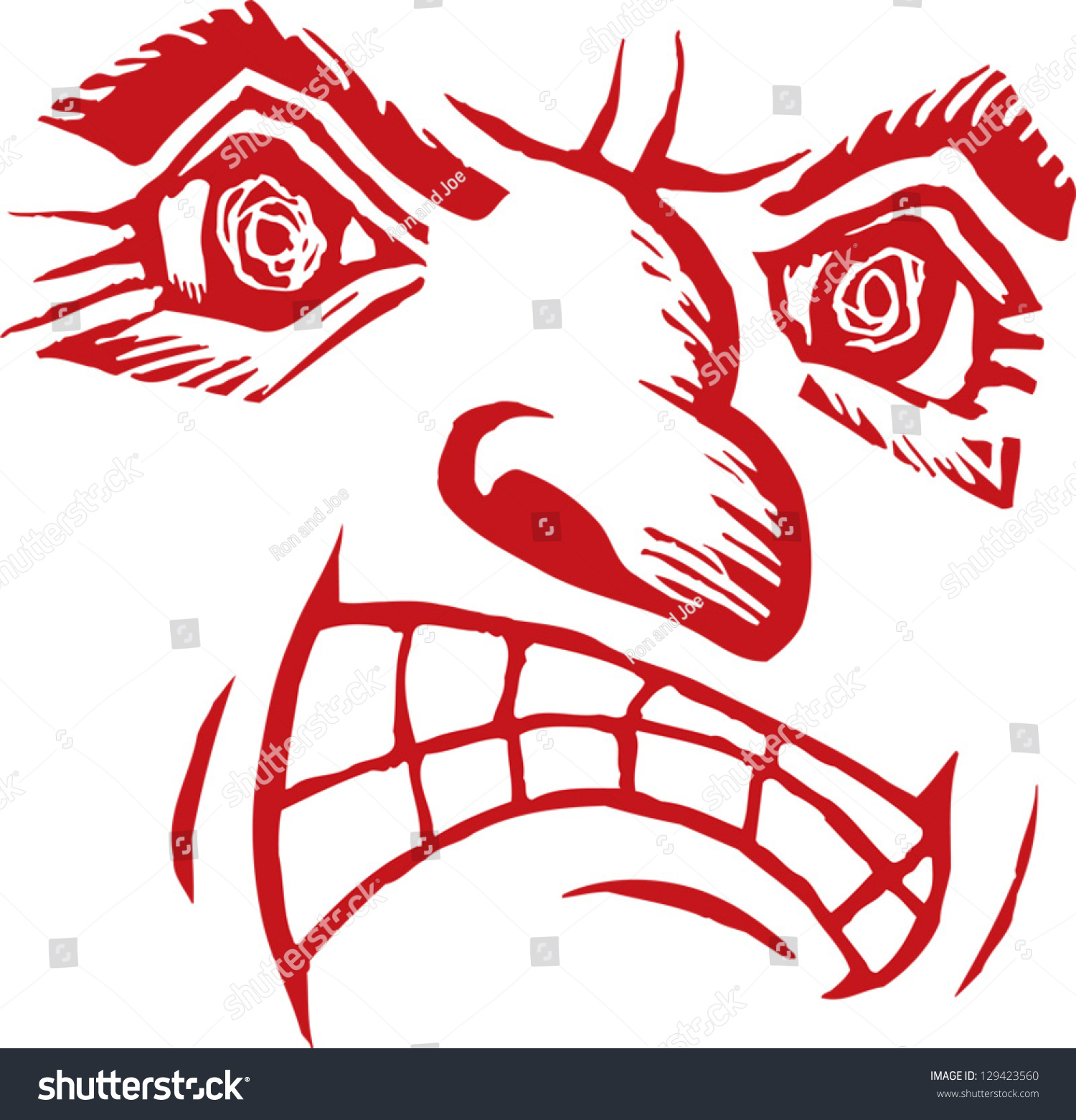 Vector Illustration Angry Man Stock Vector 129423560 - Shutterstock