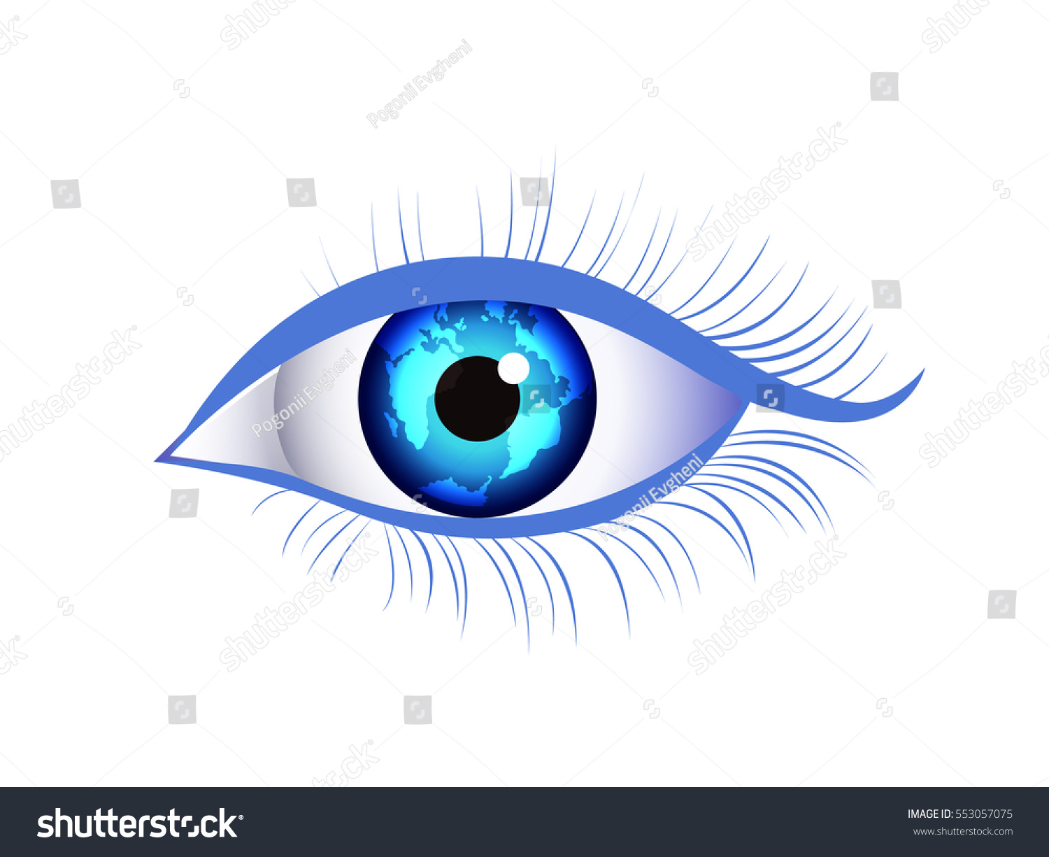 Download Vector Illustration Eye World Map Your Stock Vector Royalty Free 553057075