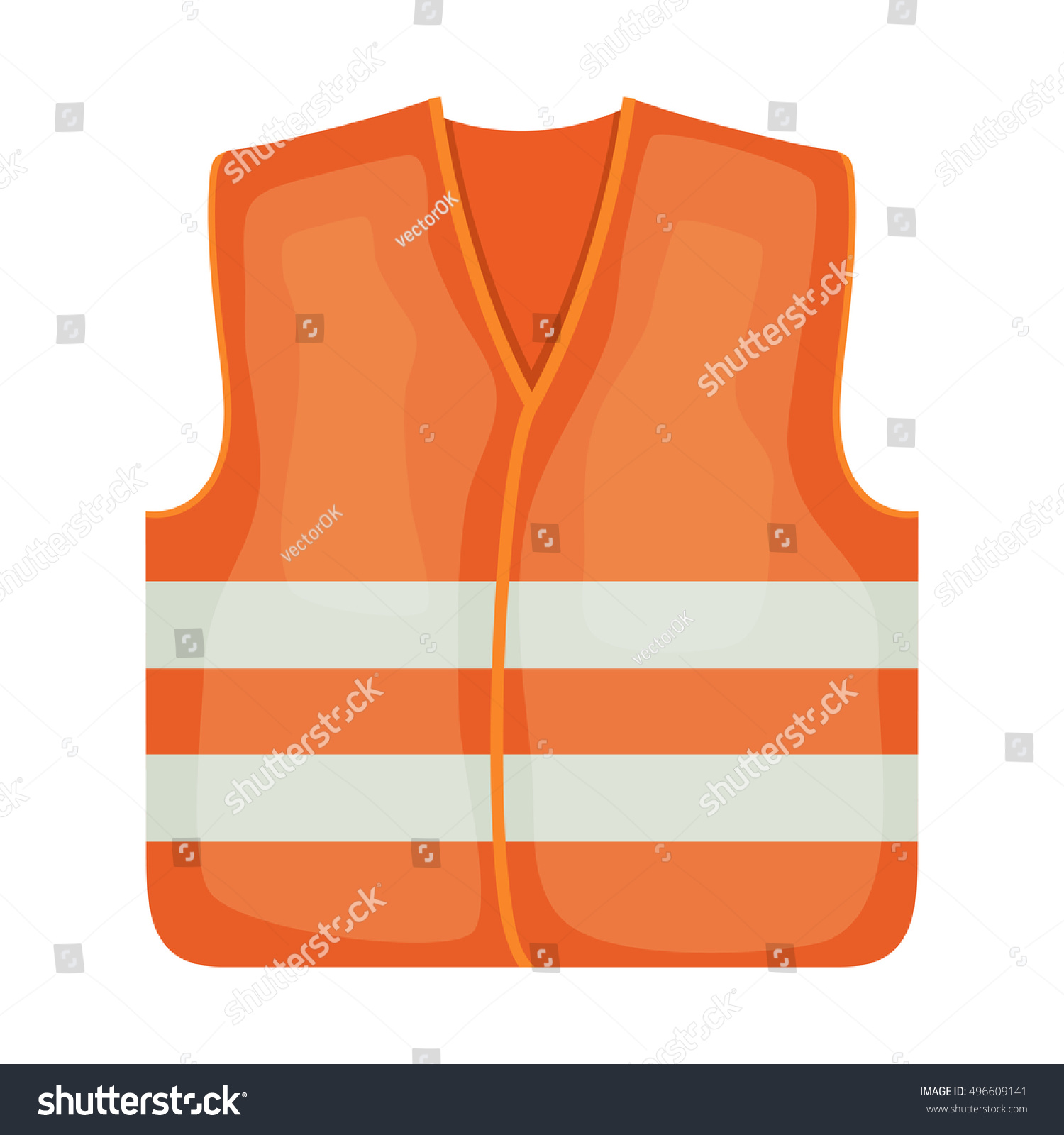 Vector Illustration Orange Safety Vest Road Stock Vector (Royalty Free ...