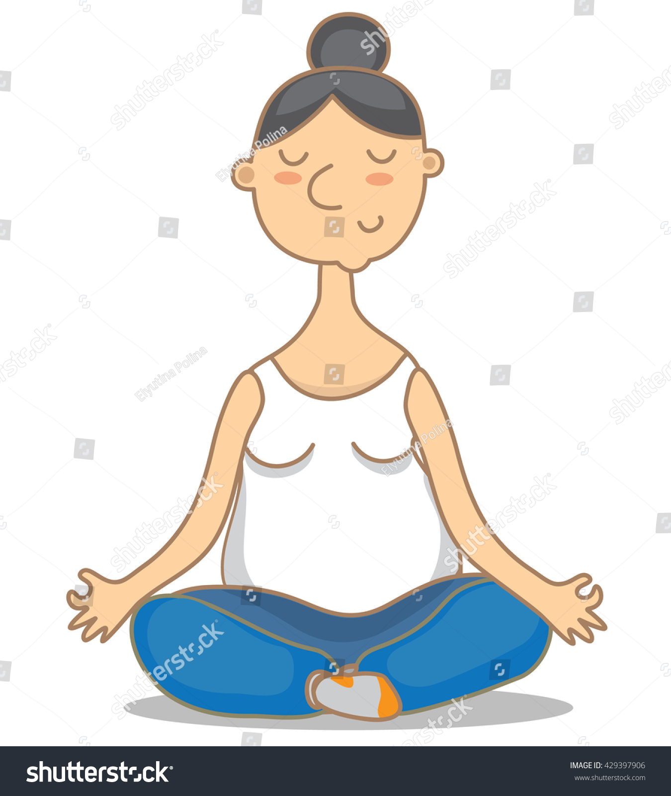 Vector Illustration Yoga Granny Stock Vector 429397906 - Shutterstock