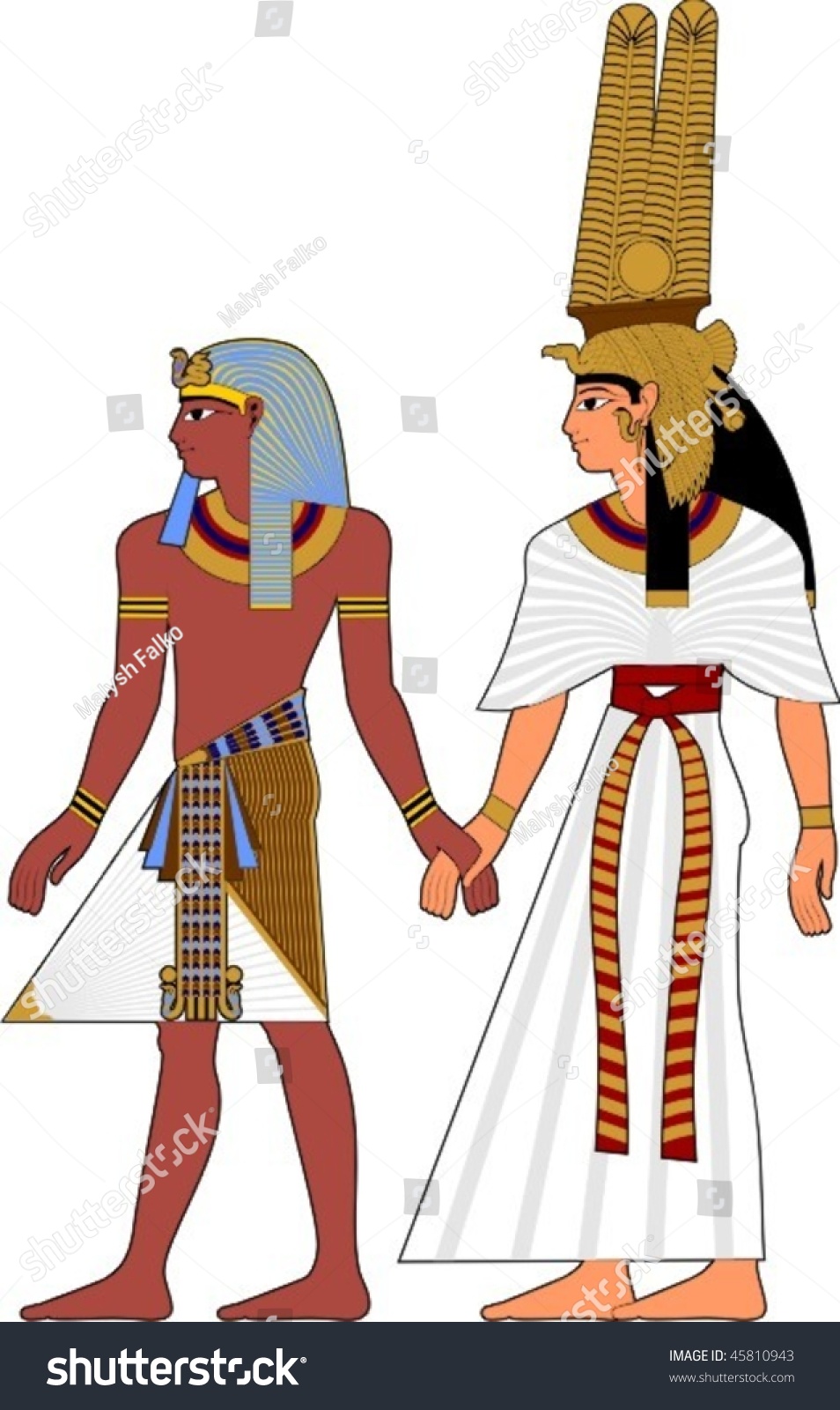 Vector Illustration Of Ancient Egypt Pair - 45810943 : Shutterstock