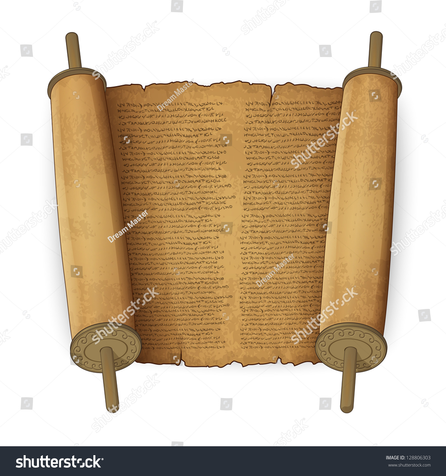 Vector Illustration Of Ancient Scrolls With Text Imitation - 128806303 ...