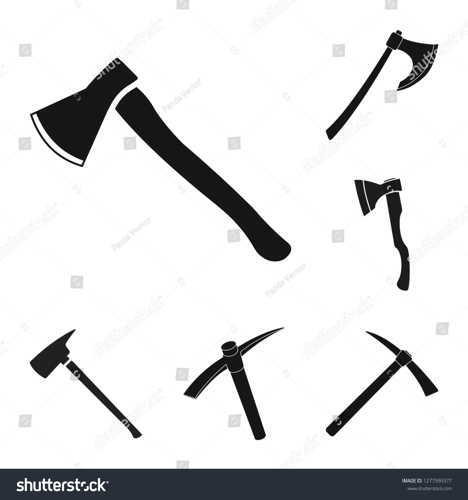 Vector Illustration Ax Sign Set Crossed Stock Vector (Royalty Free ...