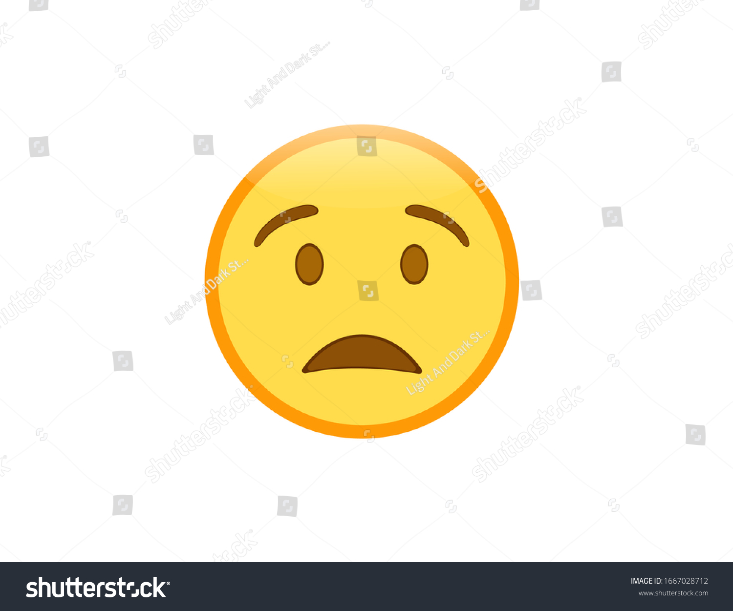 Vector Illustration Anguished Face Emoji Stock Vector Royalty Free