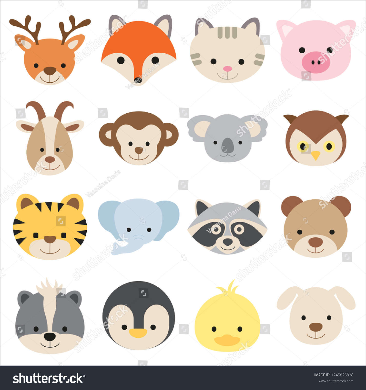 112,479 Animal head icons color Images, Stock Photos & Vectors ...