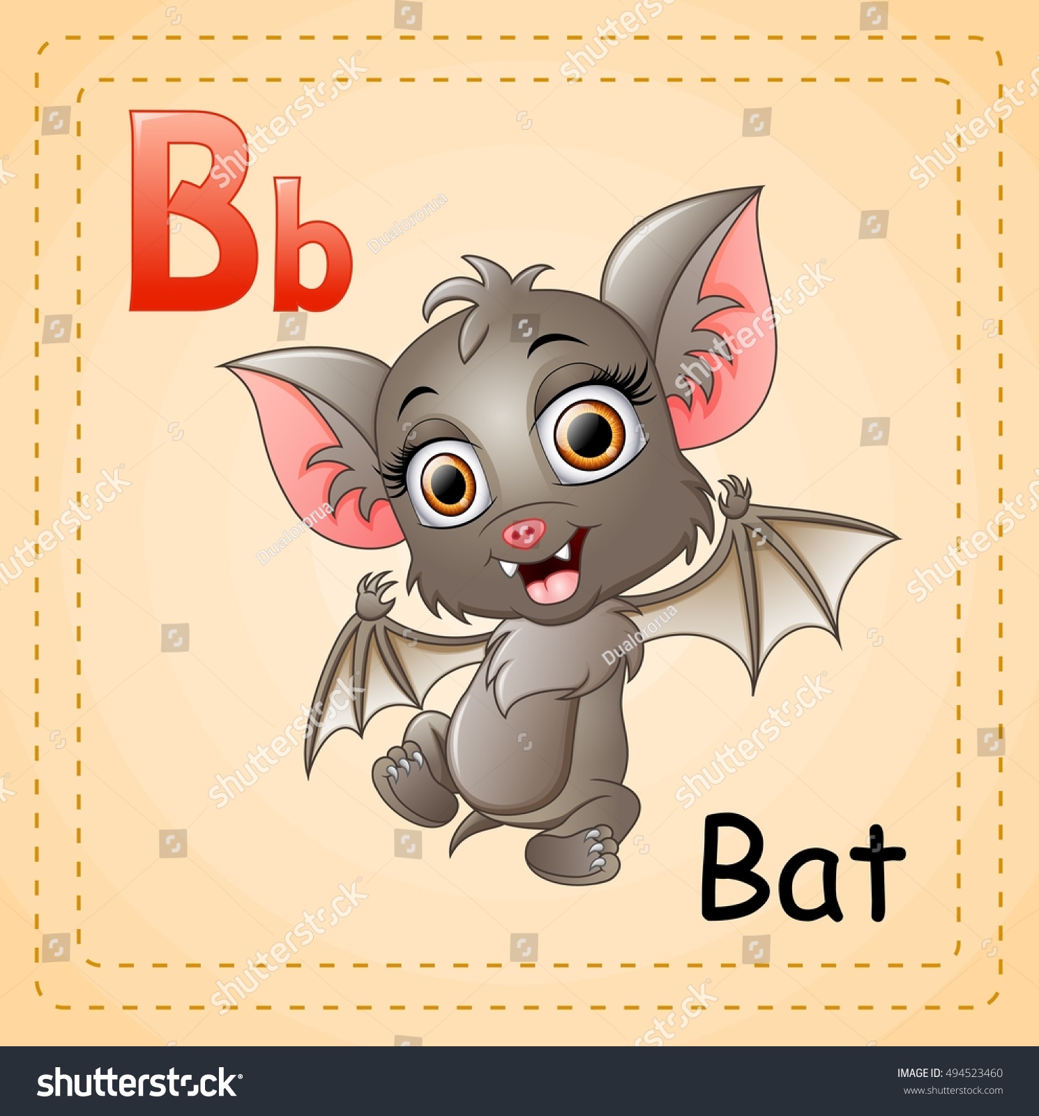 Vector Illustration Animals Alphabet B Bats: เวกเตอร์สต็อก (ปลอดค่า ...