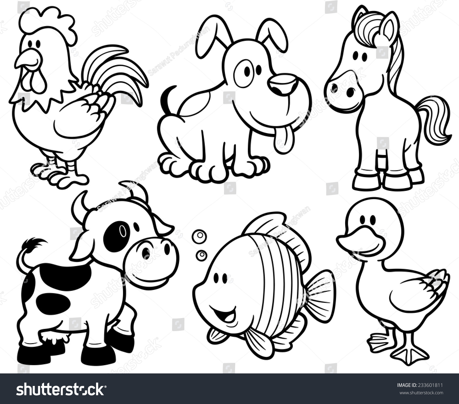 Vector Illustration Animals Cartoon Coloring Book Stock Vector ...