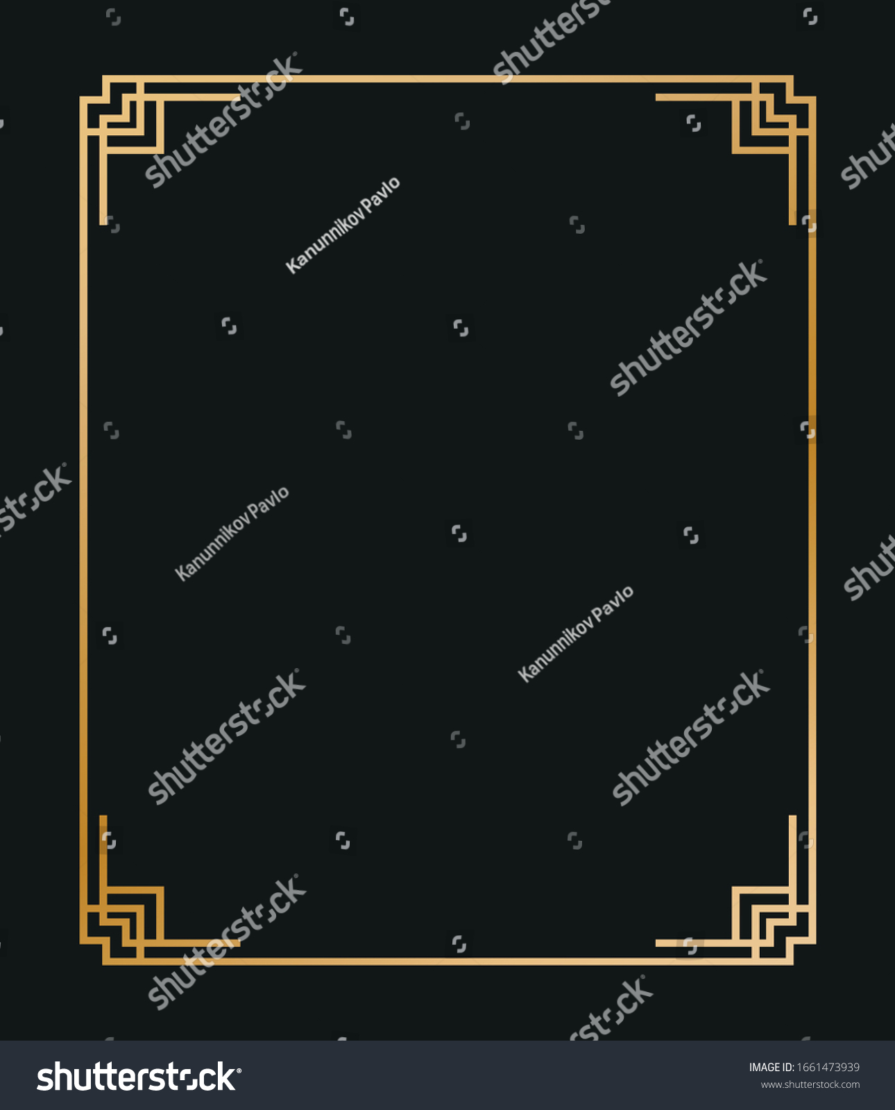 Vector Illustration Art Deco Borders Frames Stock Vector (Royalty Free