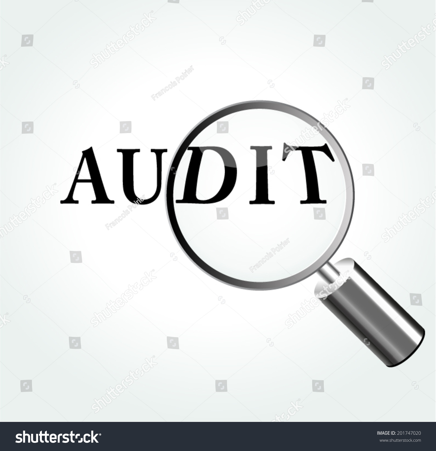 Vector Illustration Audit Concept Magnifying Stock Vector (Royalty Free ...