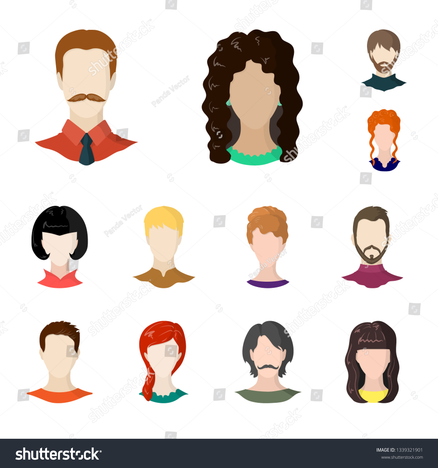 Vector Illustration Avatar Dummy Symbol Collection Stock Vector ...