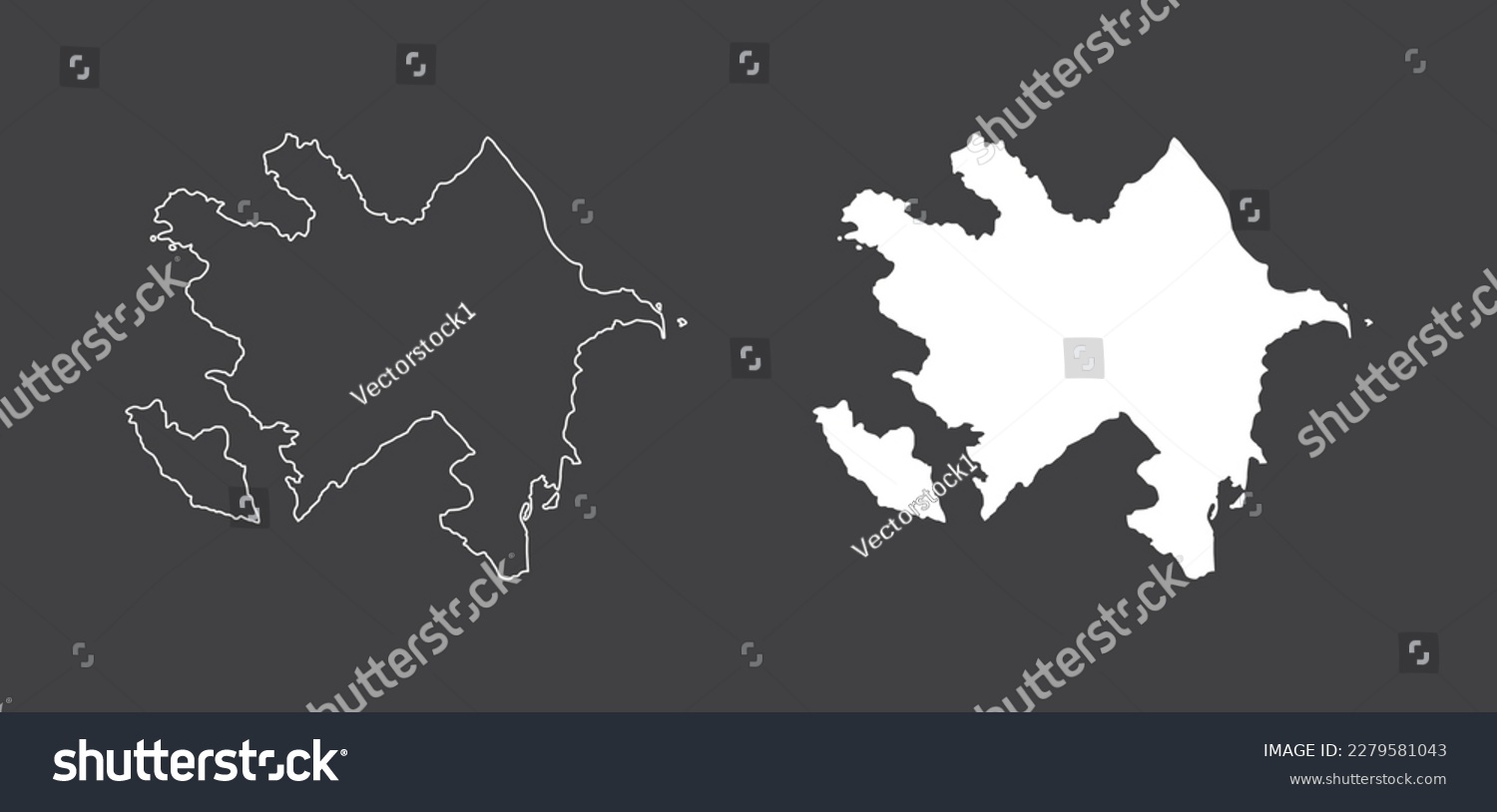 SVG of Vector illustration of Azerbaijan map isolated on white background. Filled and linear style map vector. svg