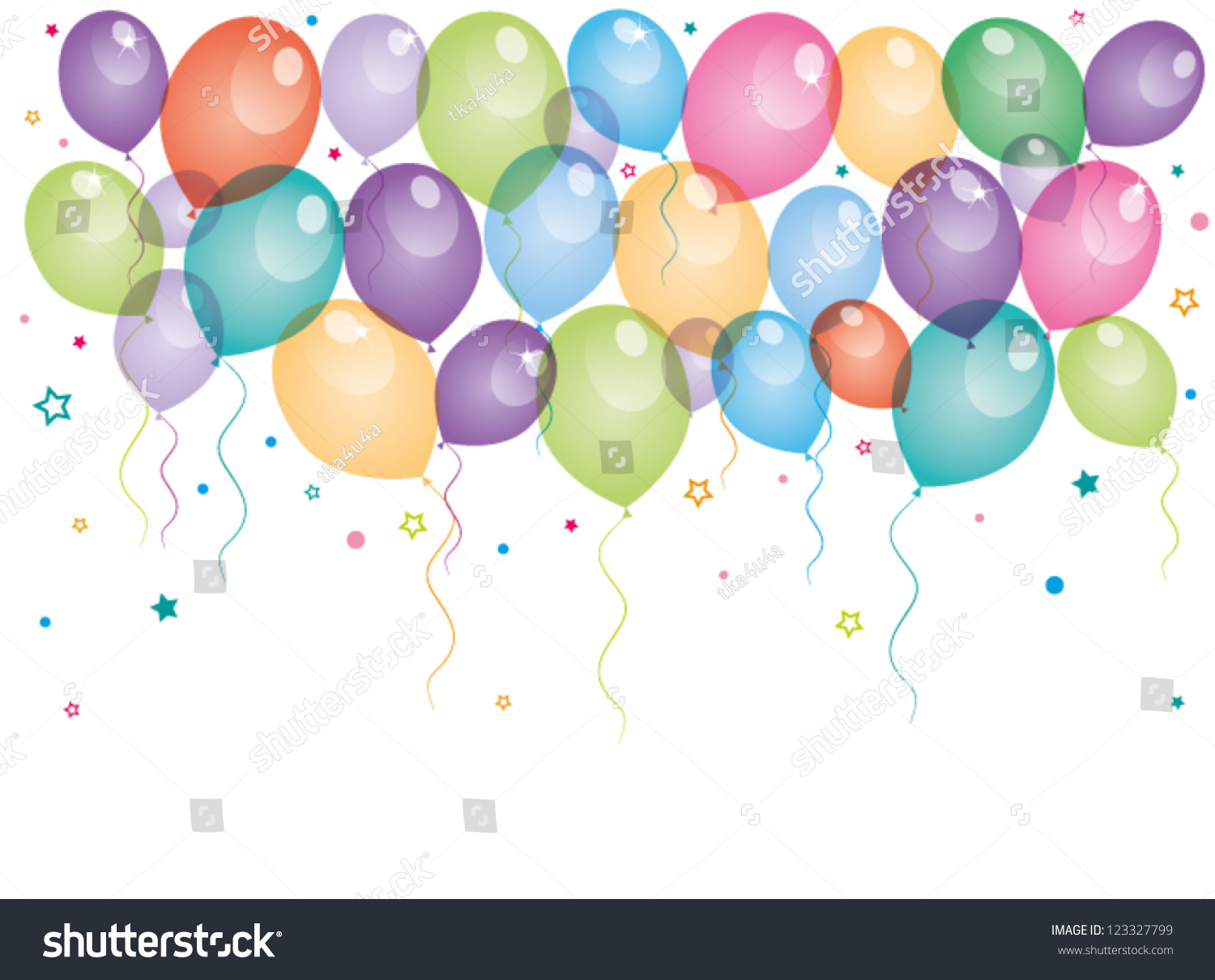 Vector Illustration Of Background With Colored Balloons - 123327799 ...