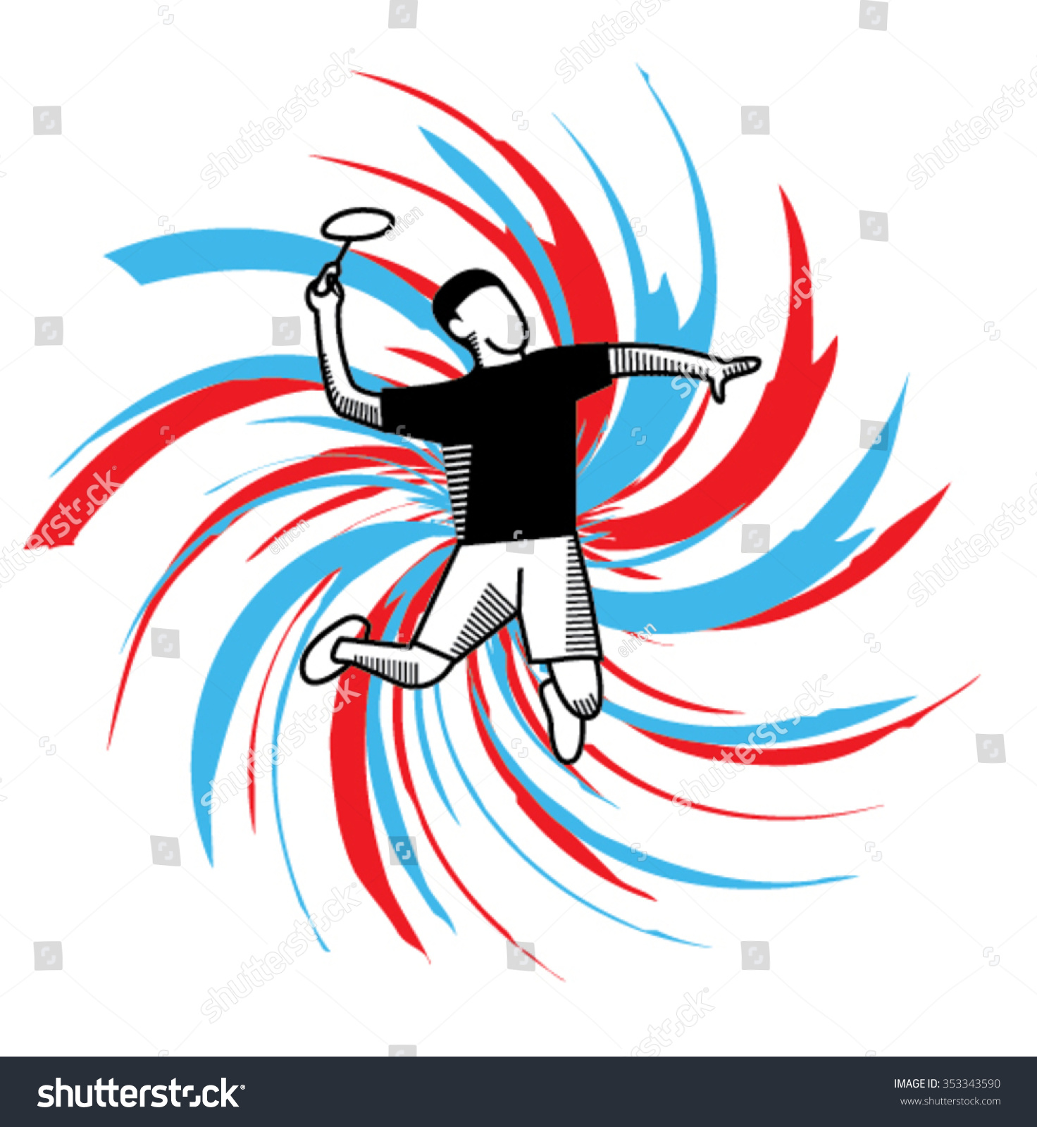 Vector Illustration Badminton Player Badminton Player ...