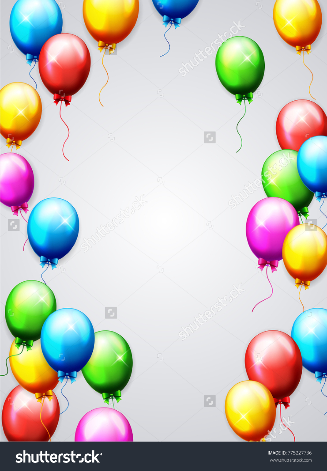 Vector Illustration Balloons Confetti Parties Birthday: Vector De Stock