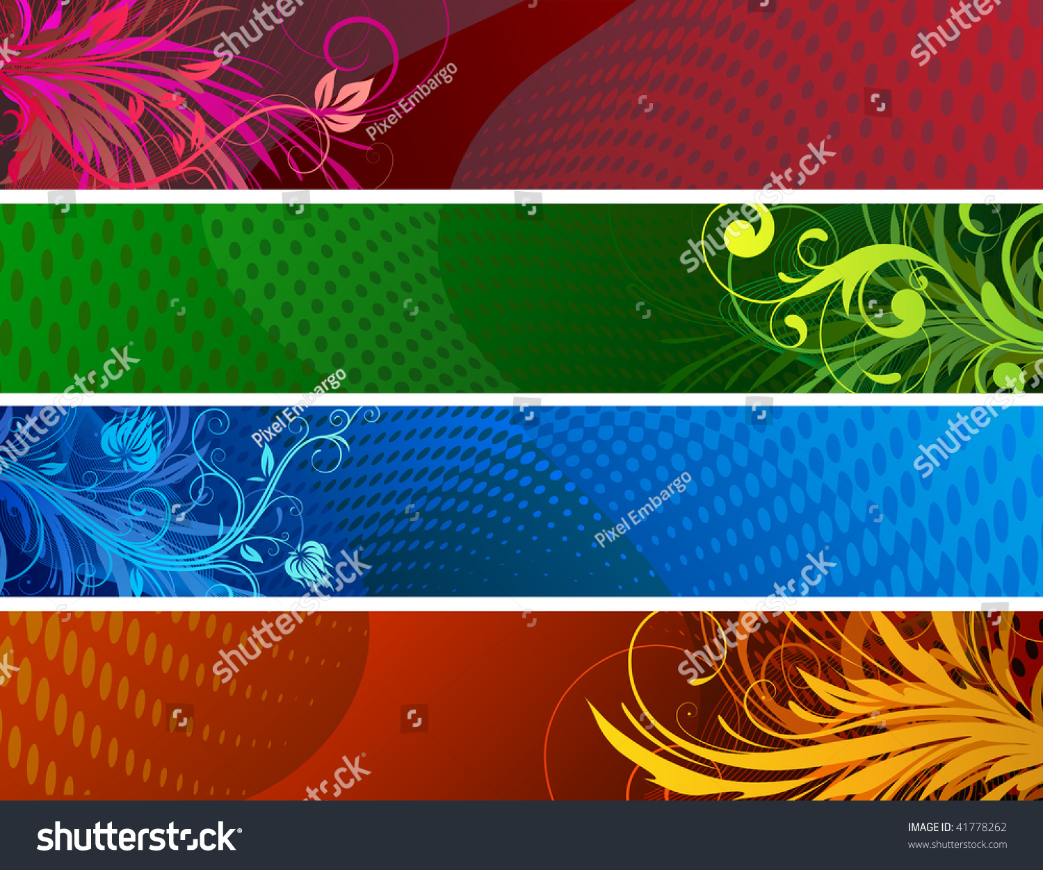 Vector Illustration Banners Background Colourful Abstract Stock Vector