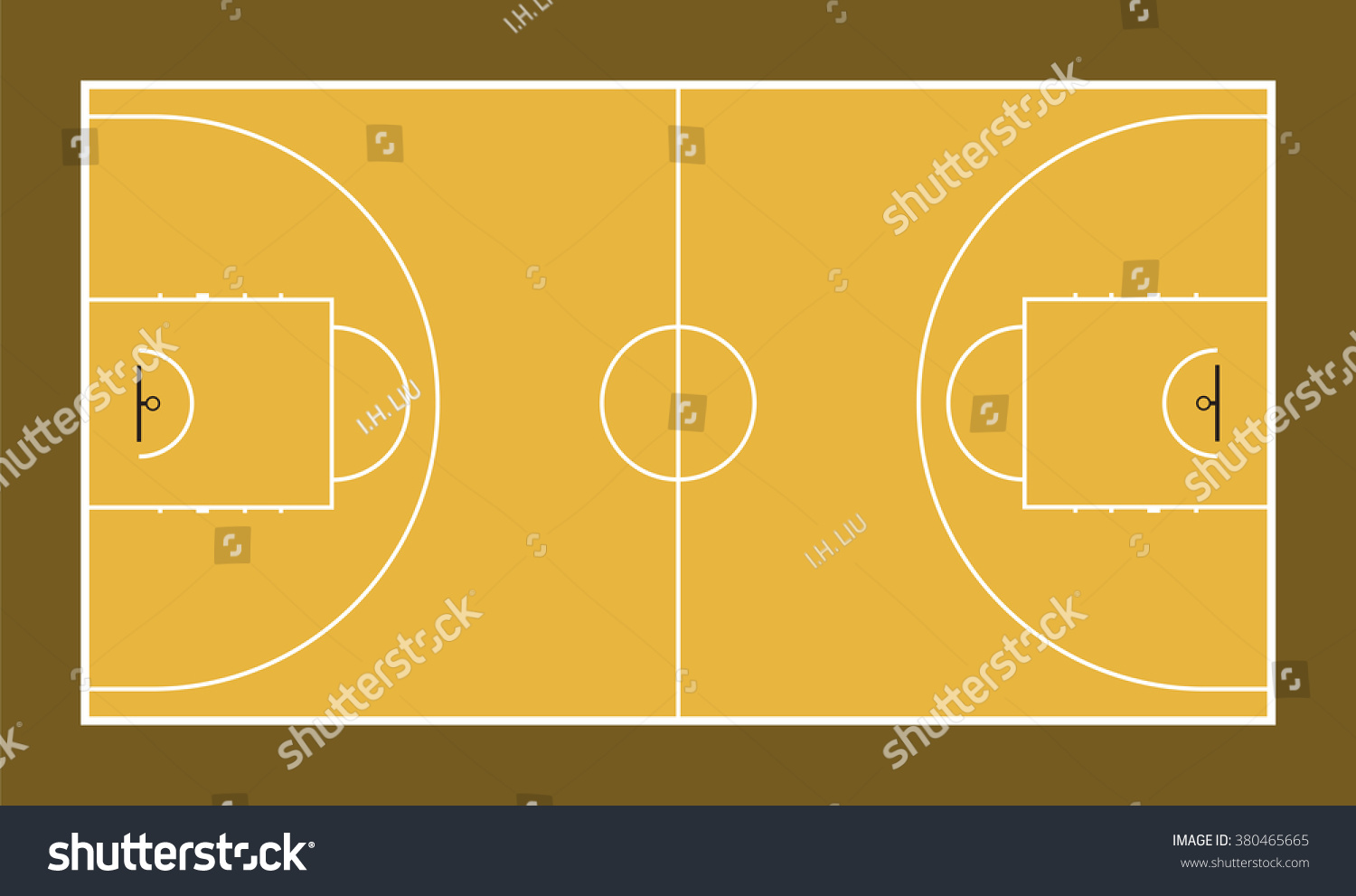 Vector Illustration Basketball Court Symbol Stock Vector (Royalty Free ...