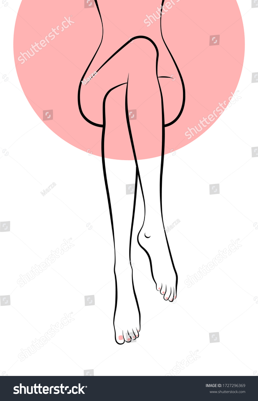 Stock Vektor Vector Illustration Beautiful Long Naked Woman Bez Autorsk Ch Poplatk