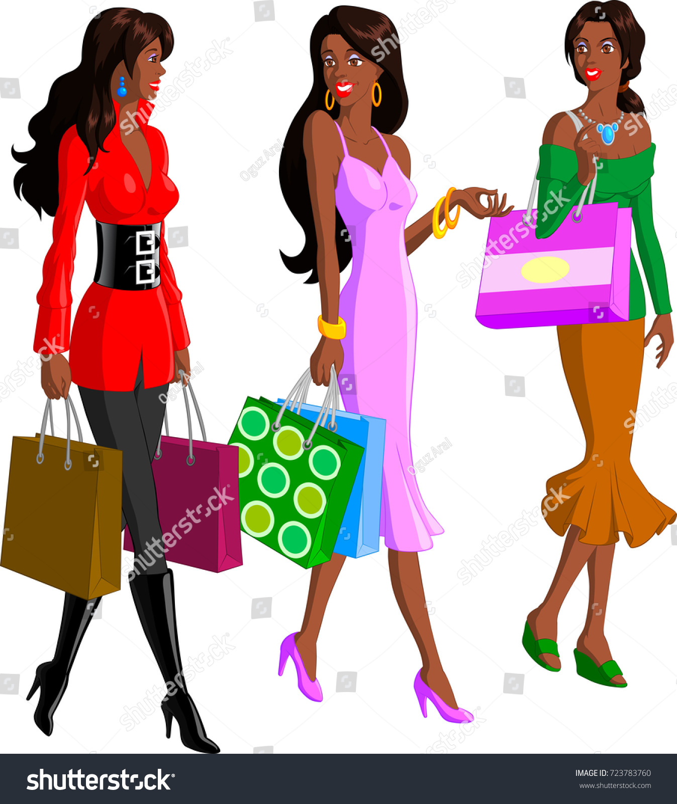 26,242 Black woman shopping bag Stock Illustrations, Images & Vectors ...