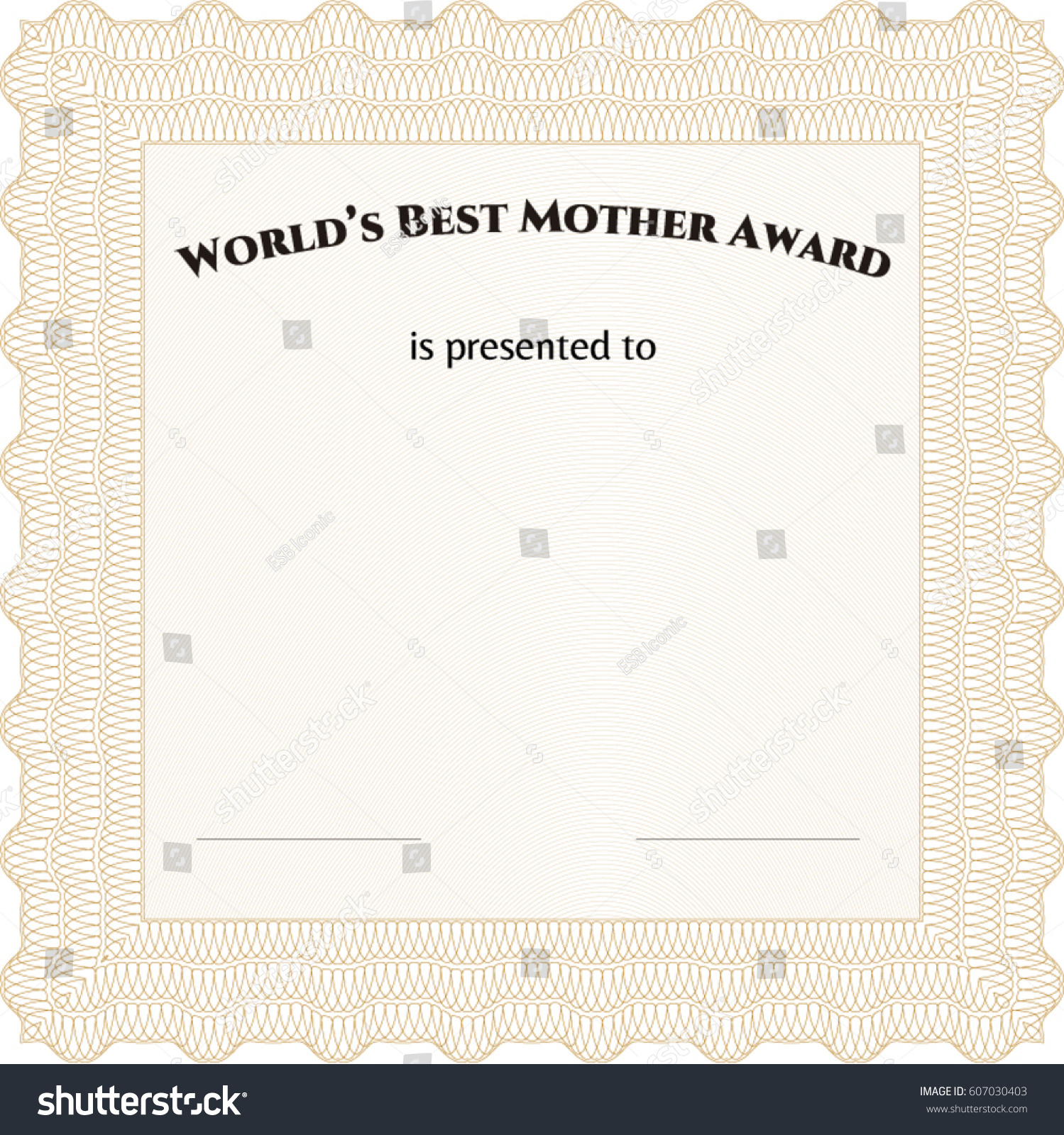 Vector Illustration Best Mom Award Template Stock Vector (Royalty Free ...