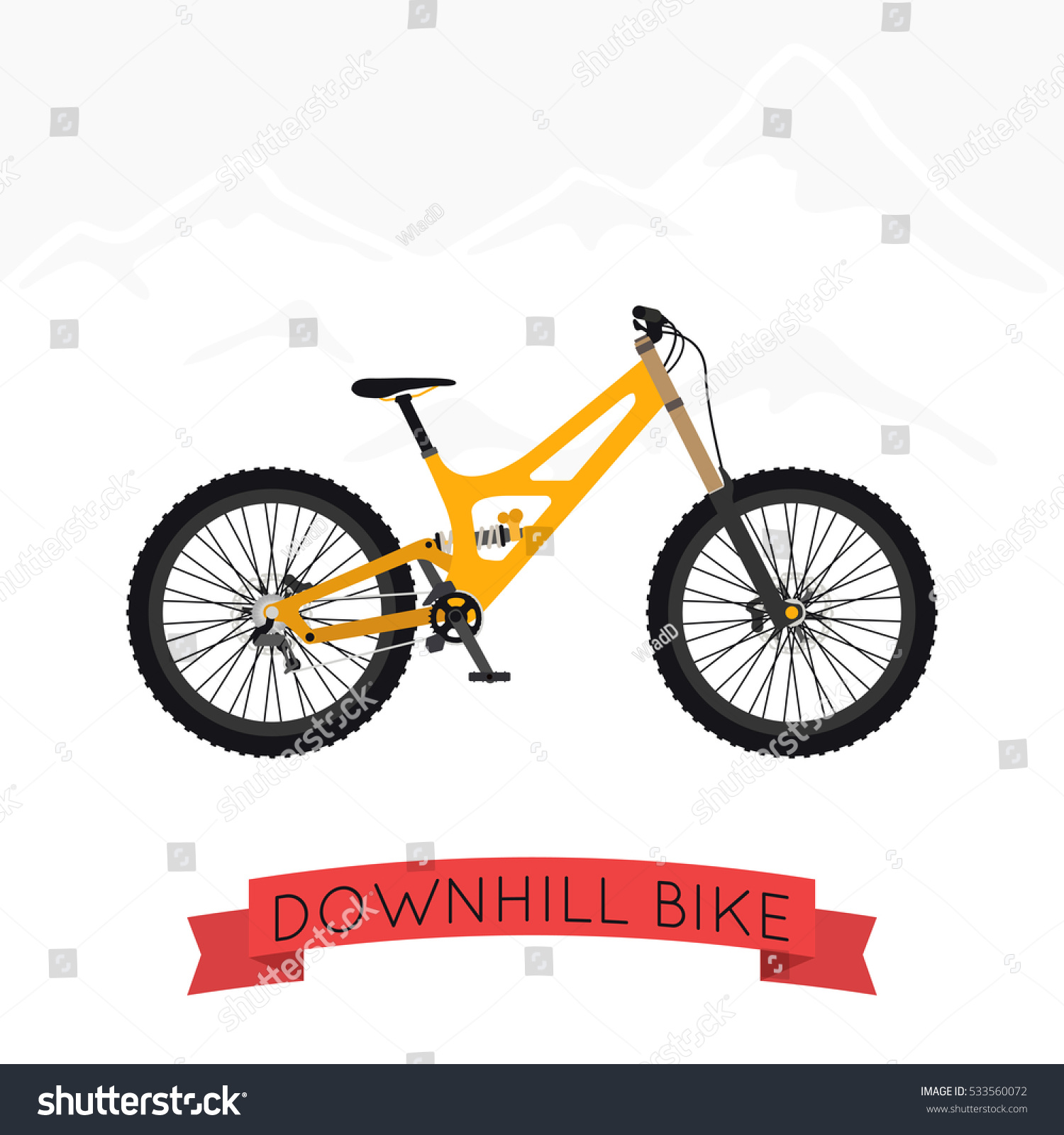 Vector Illustration Bike Downhill Dh Flat Stock Vector Royalty Free