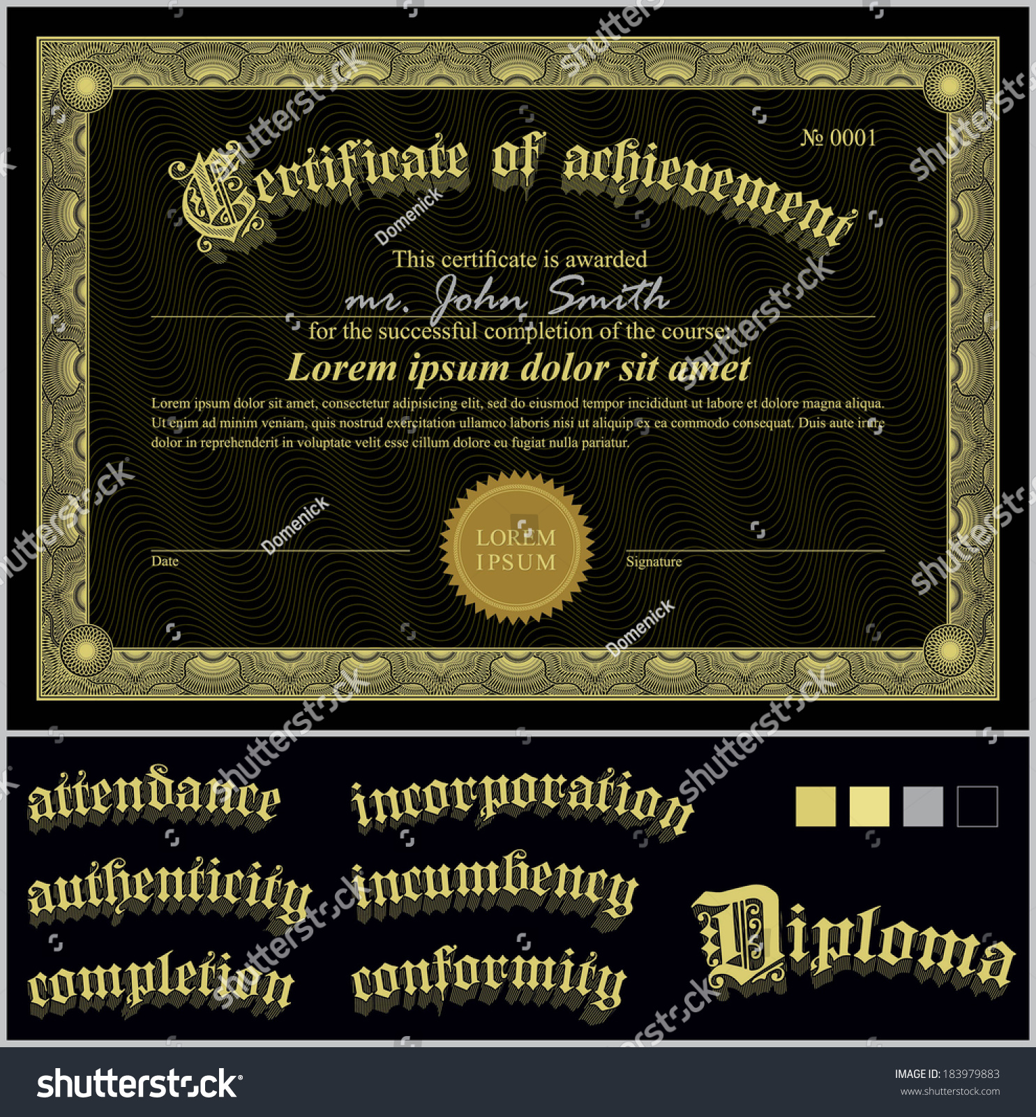 vector illustration black gold