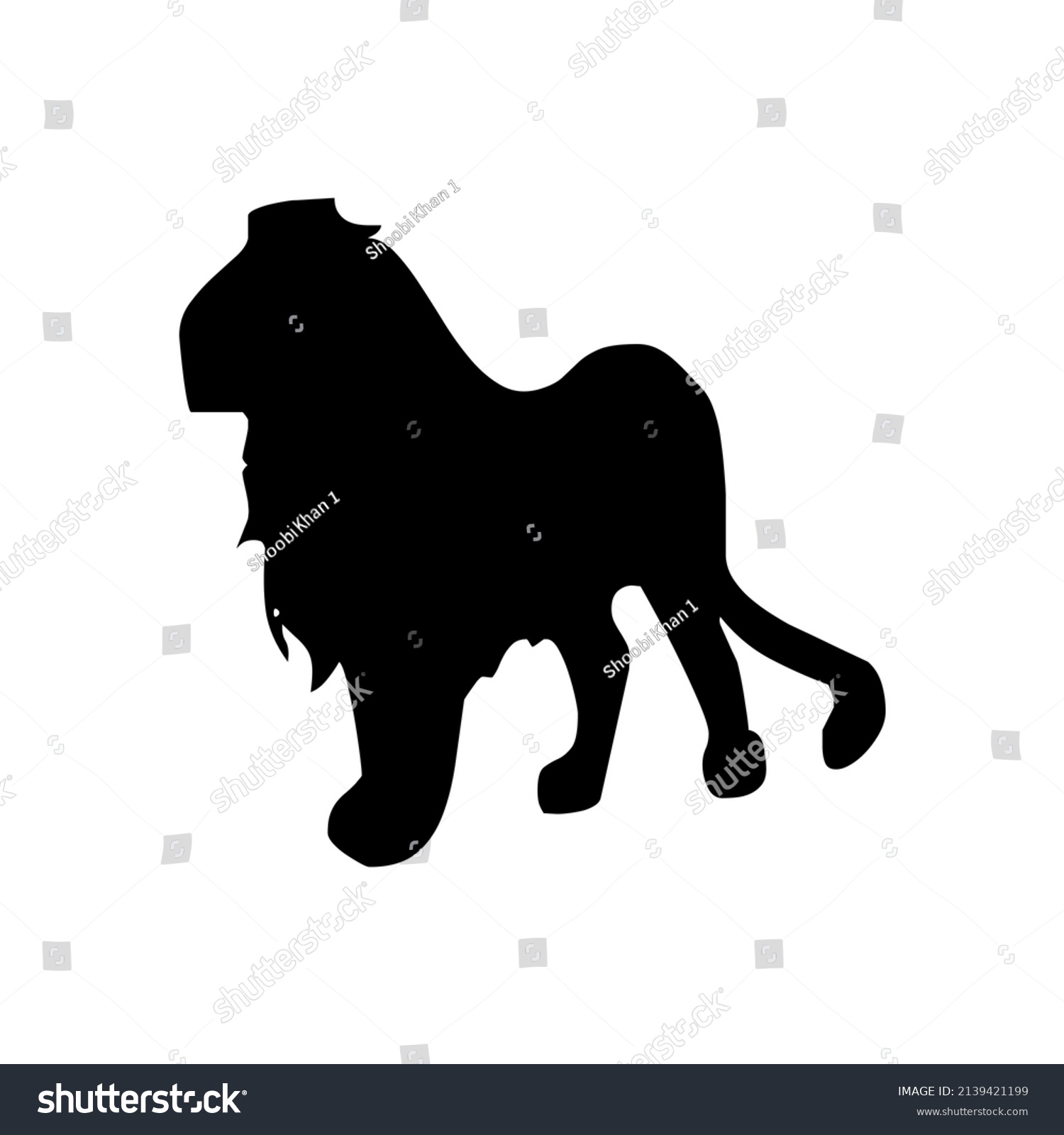 Vector Illustration Black Lion King Jungle Stock Vector (Royalty Free ...