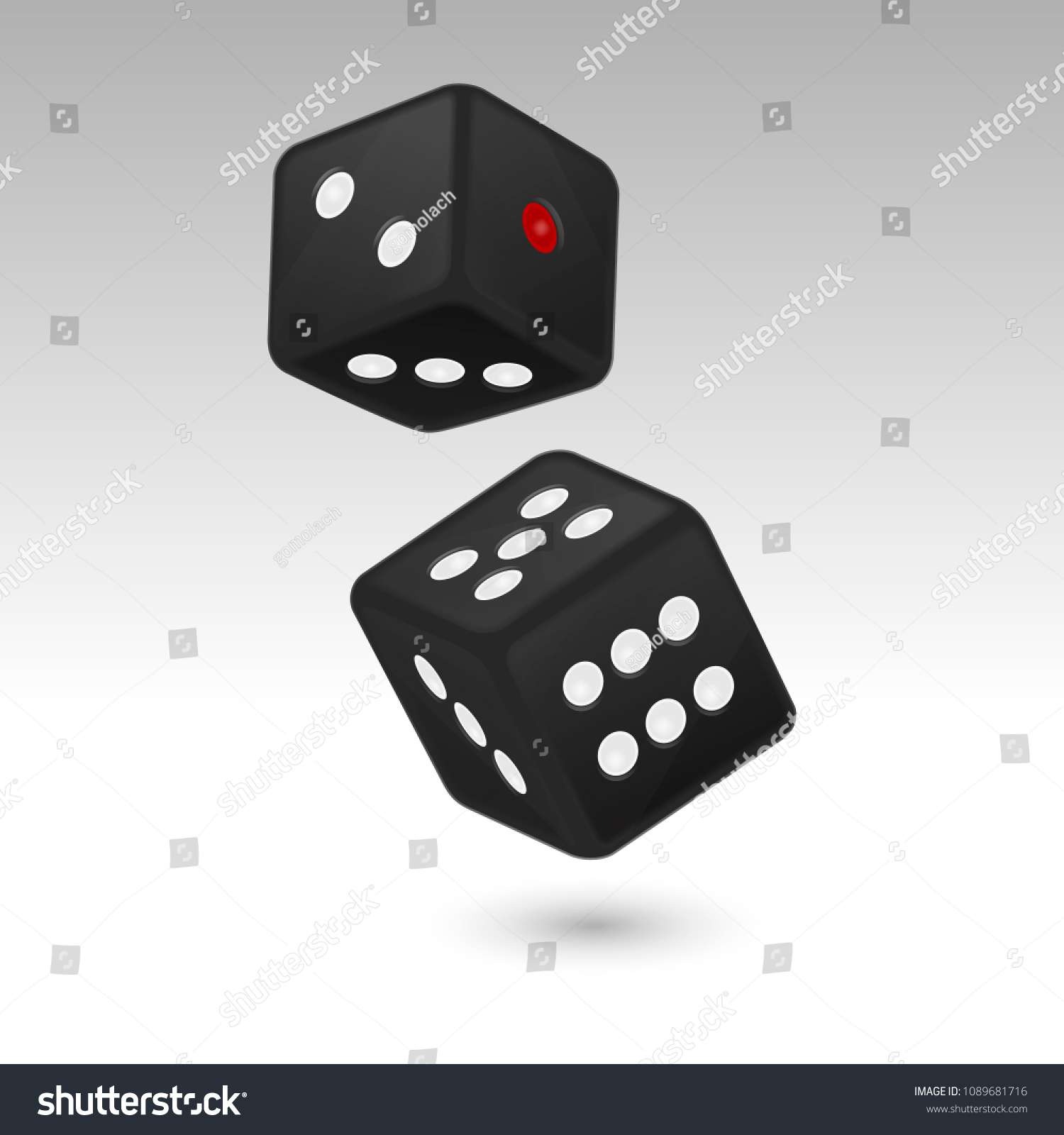 Vector Illustration Of Black Realistic Game Dice Icon In Flight Vector Illustration Of Black Realistic Game Dice Icon In Flight