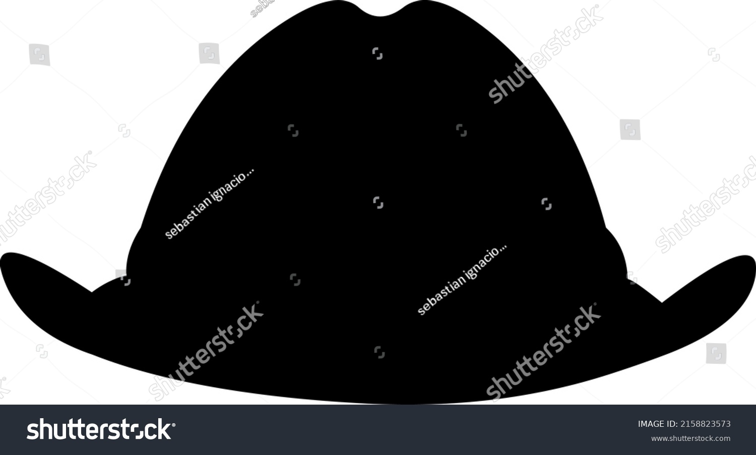 Vector Illustration Black Silhouette Cowboy Hat Stock Vector (Royalty ...