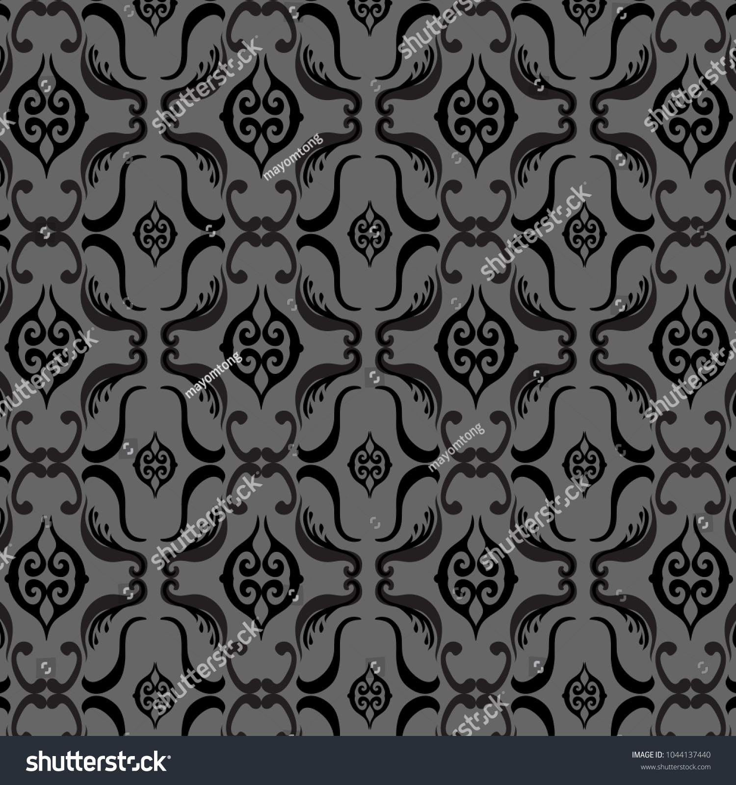 Vector Illustration Black Wallpaper Pattern Stock Vector (Royalty Free