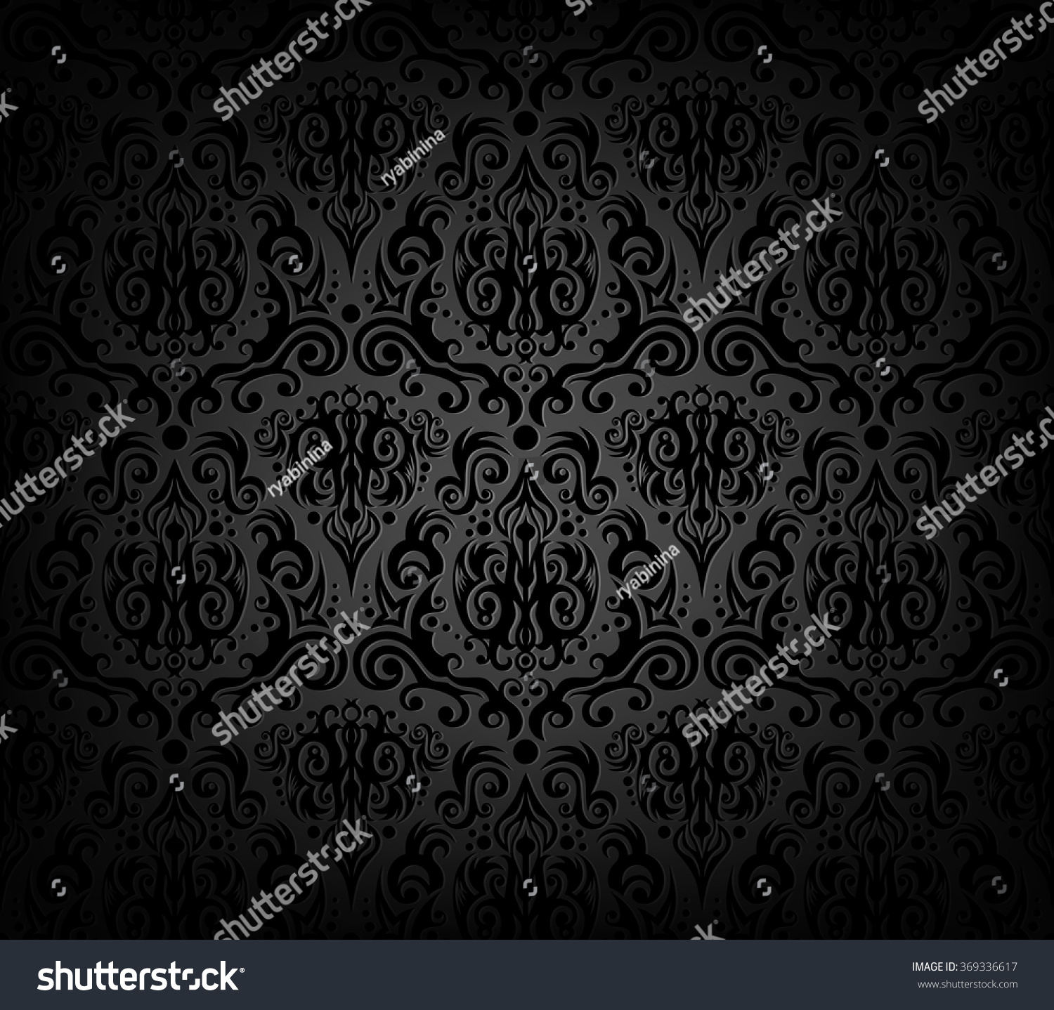 Vector Illustration Black Wallpaper Pattern Stock Vector (Royalty Free