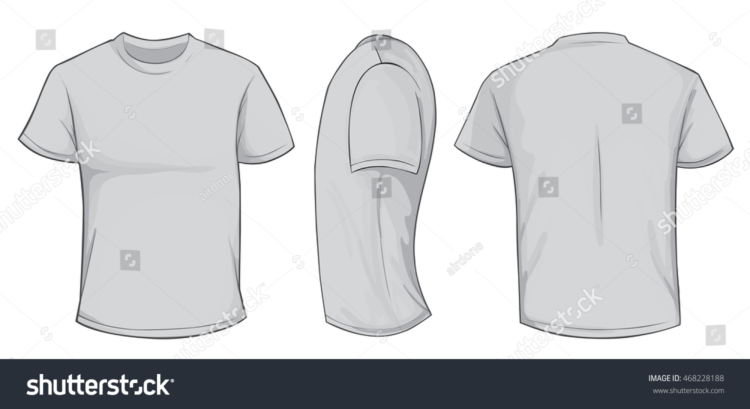 Download Vector Illustration Blank Grey Men Tshirt Stock Vector 468228188 - Shutterstock