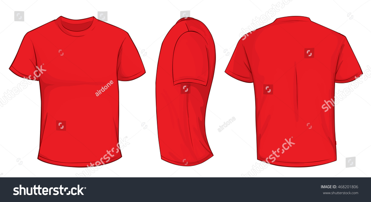 Vector Illustration Blank Red Men Tshirt Stock Vector (royalty Free 