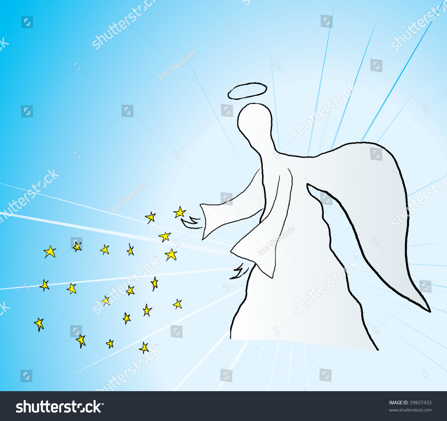 Vector Illustration Of Blessing Angel - 39837433 : Shutterstock