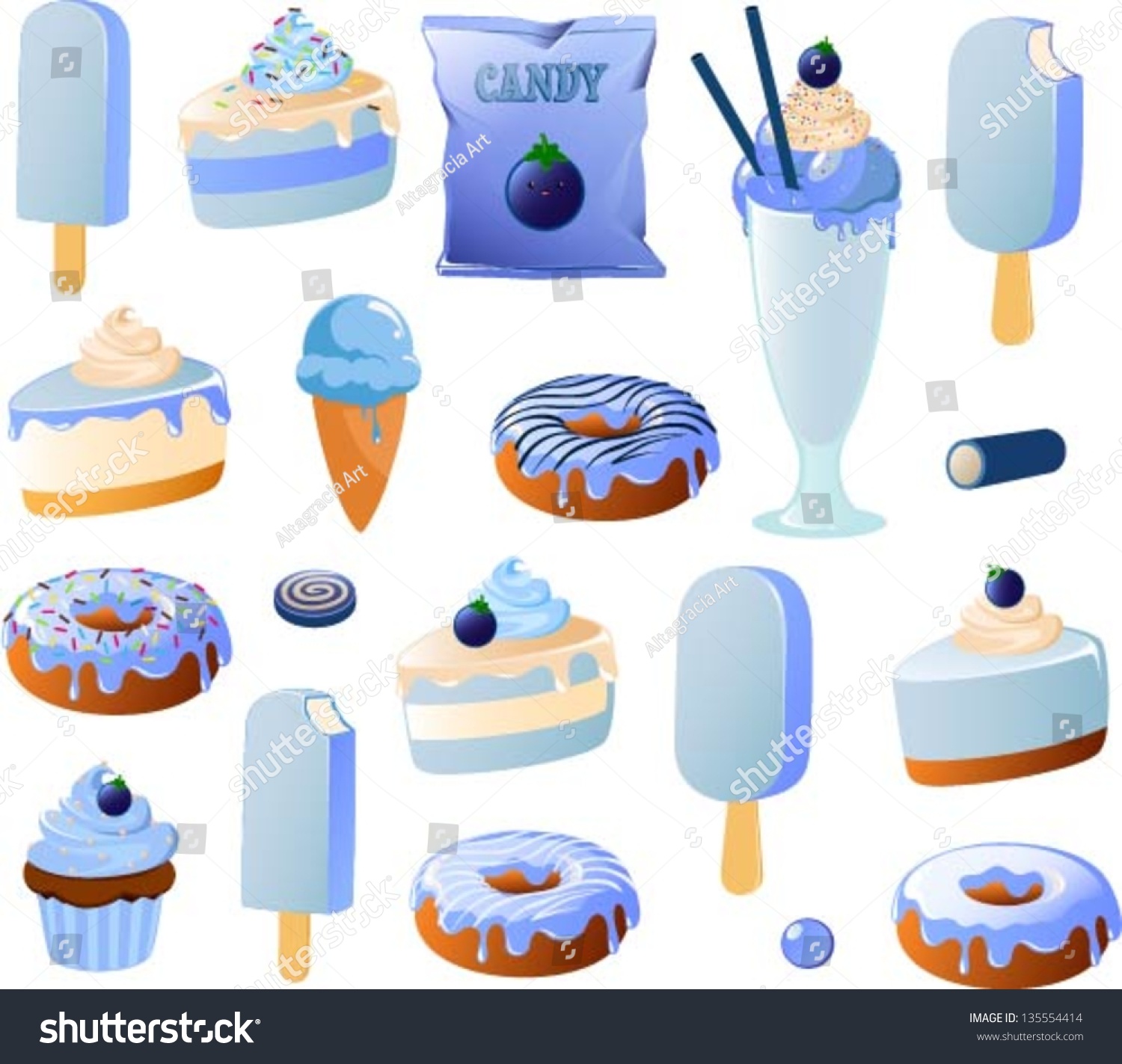 SVG of Vector illustration of blue sweets svg