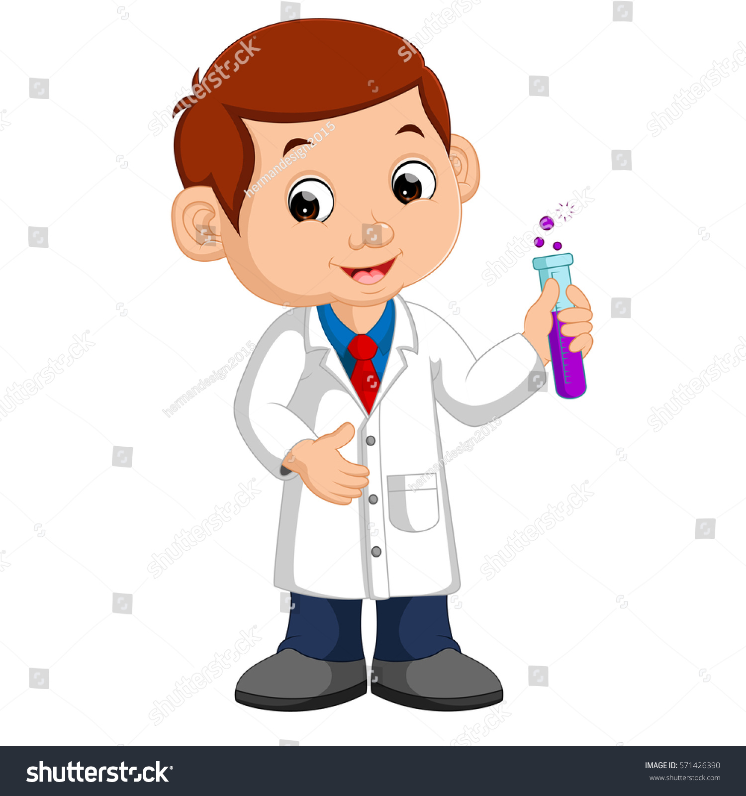 Vector Illustration Boy Holding Test Tube Stock Vector 571426390 ...