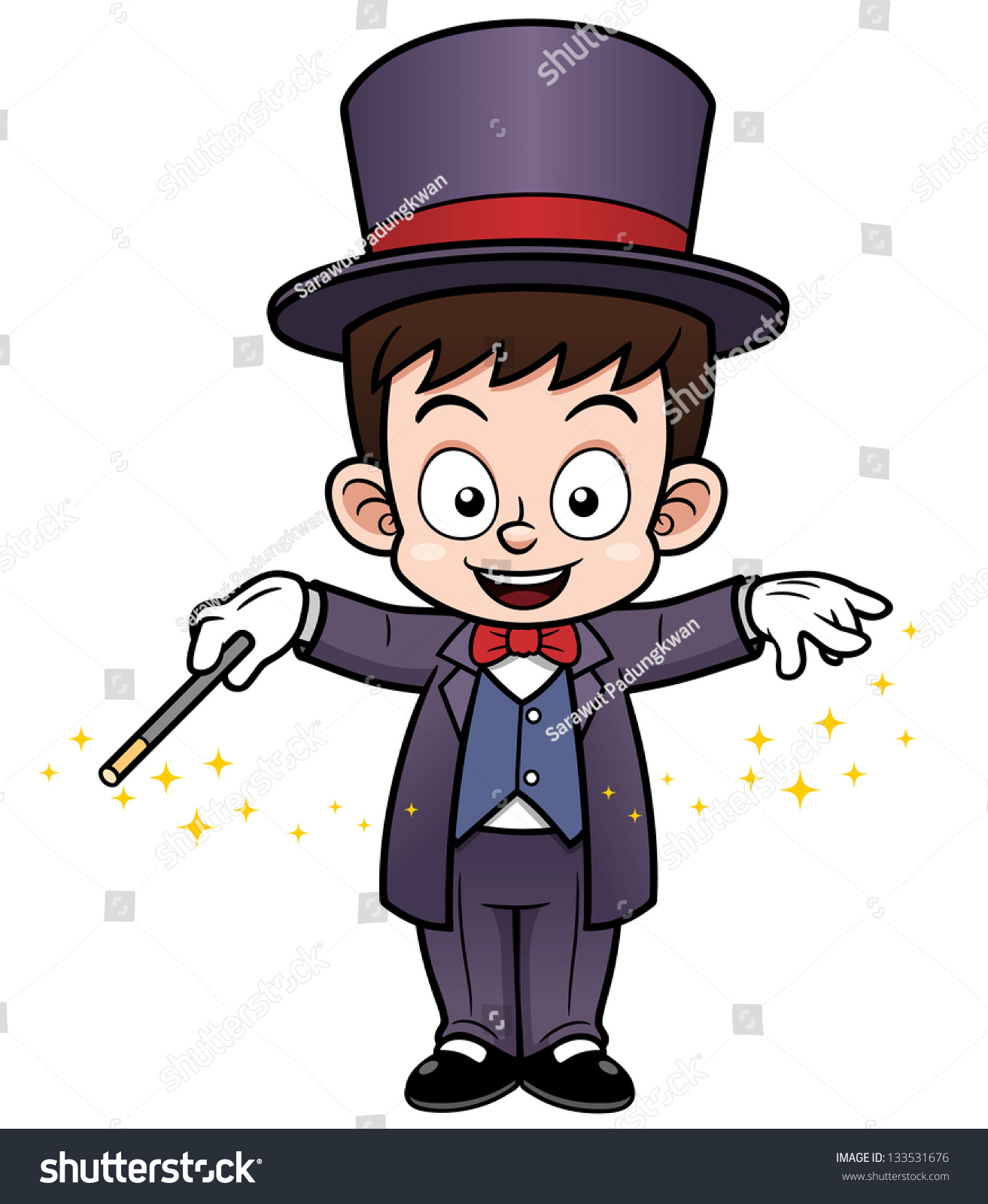 Vector Illustration Boy Magician Cartoon Stock Vector 133531676 ...