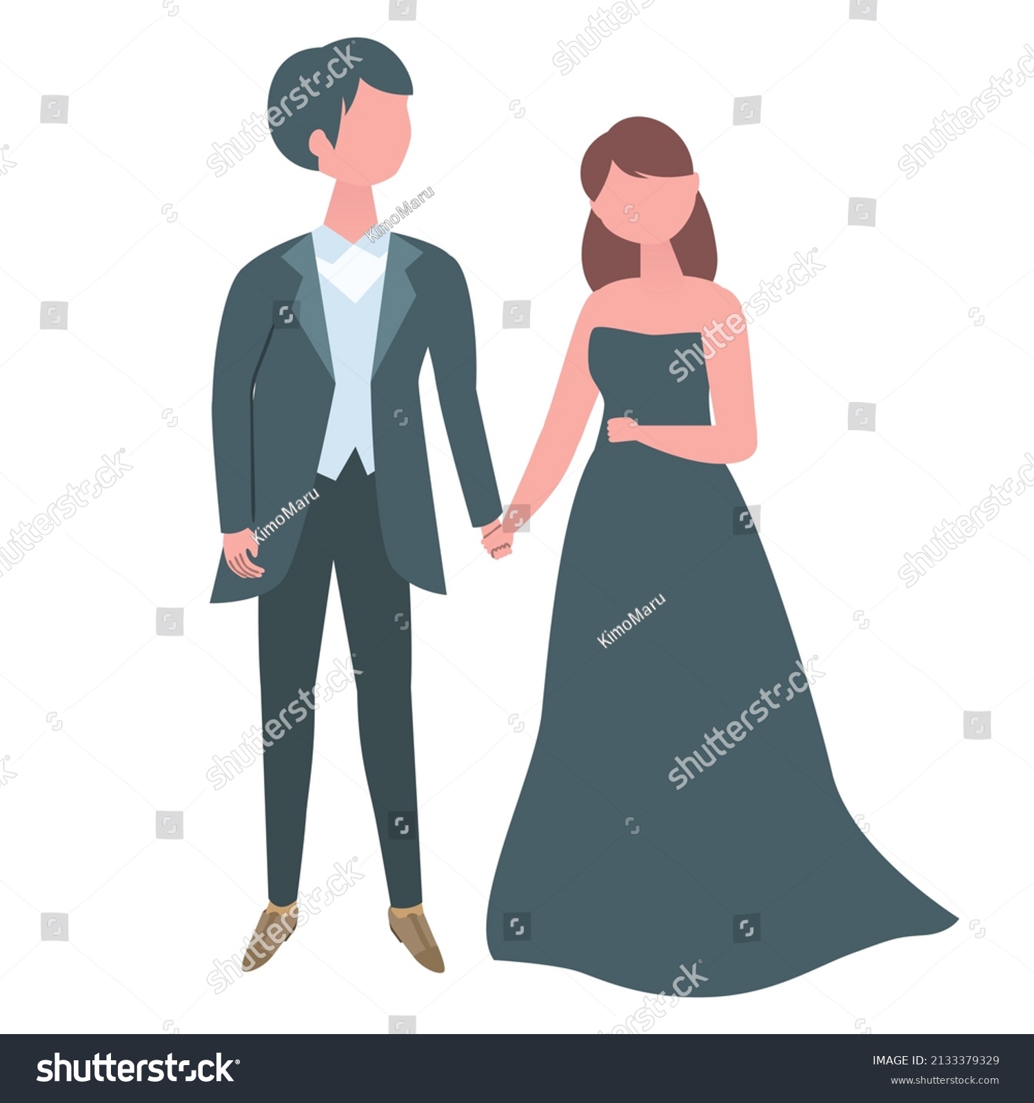 Vector Illustration Bride Groom Holding Hands Stock Vector Royalty Free 2133379329 Shutterstock 5569