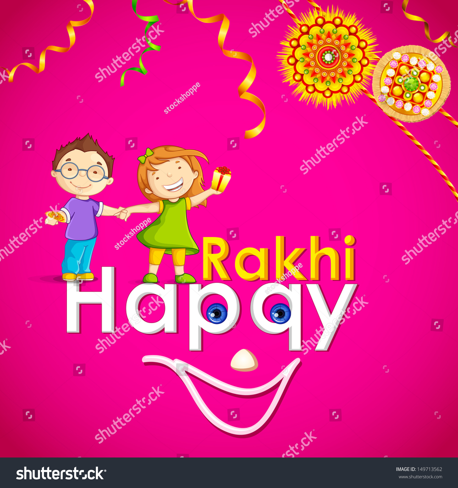 SVG of vector illustration of brother and sister in raksha bandhan svg