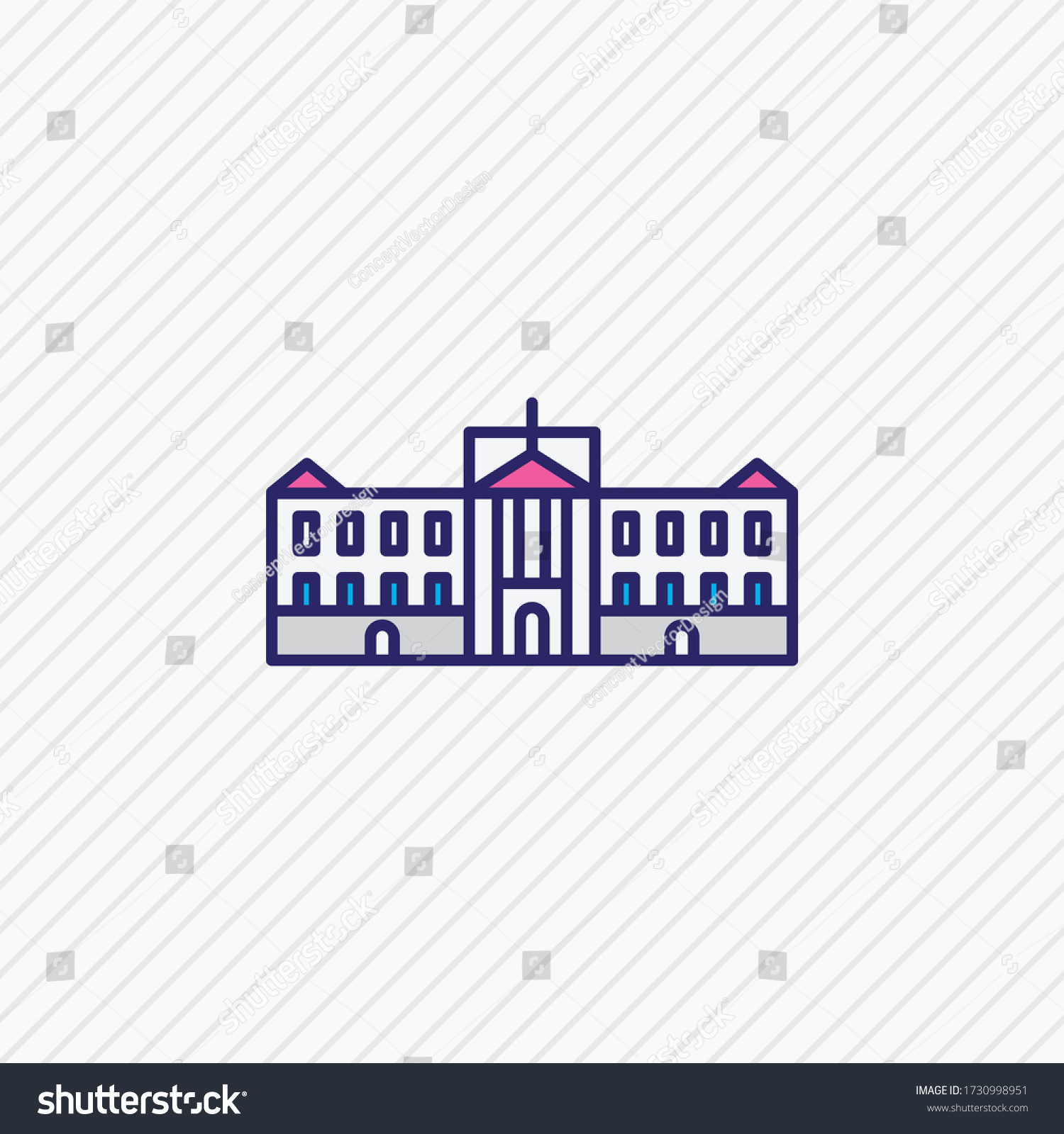 SVG of Vector illustration of buckingham palace icon colored line. Beautiful culture element also can be used as government icon element. svg