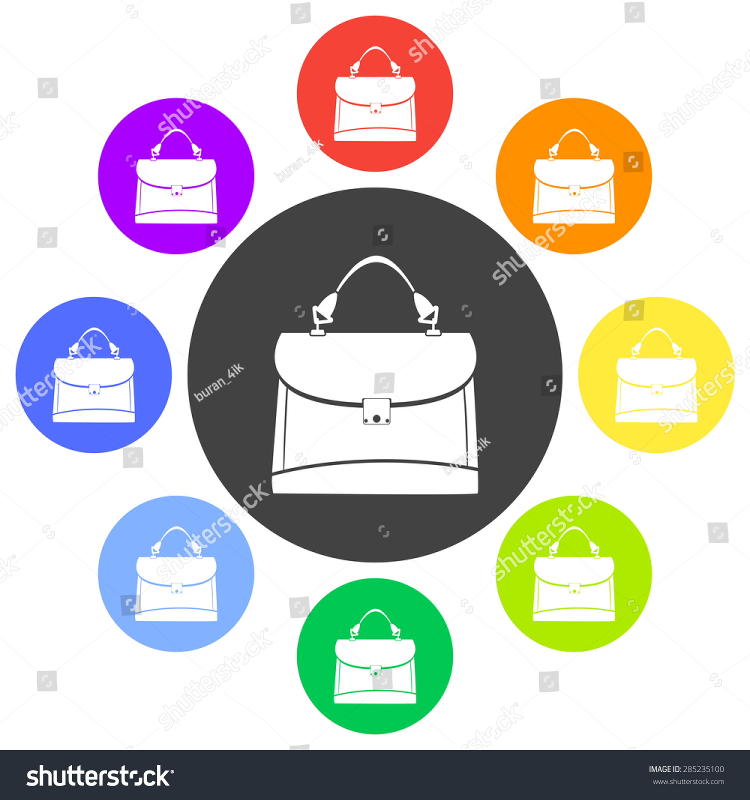 Vector Illustration Business Briefcase Icon Flat Stock Vector Royalty Free 285235100