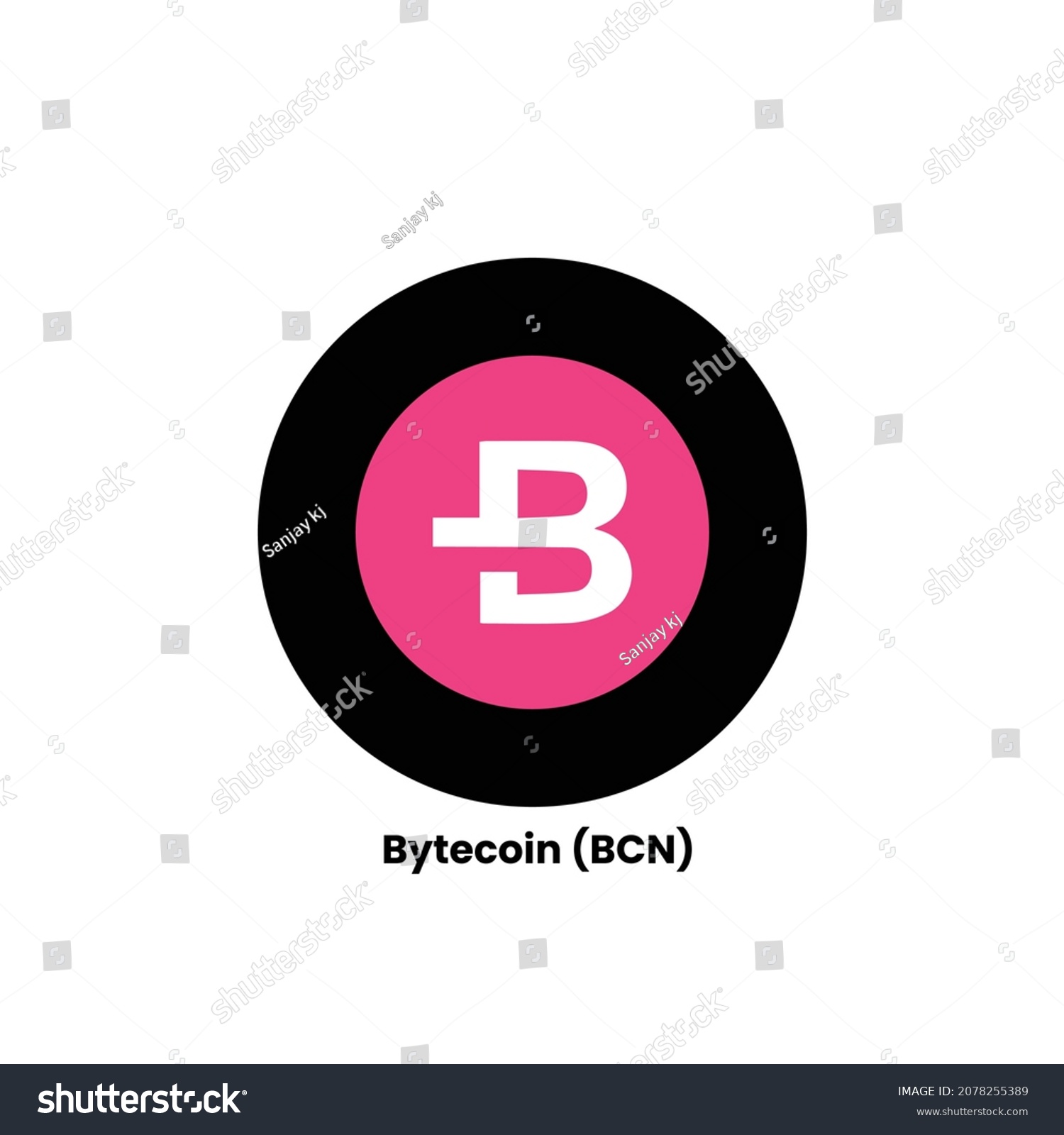 SVG of Vector illustration of Bytecoin (BCN) cryptocurrency logo, symbol in a white background. svg