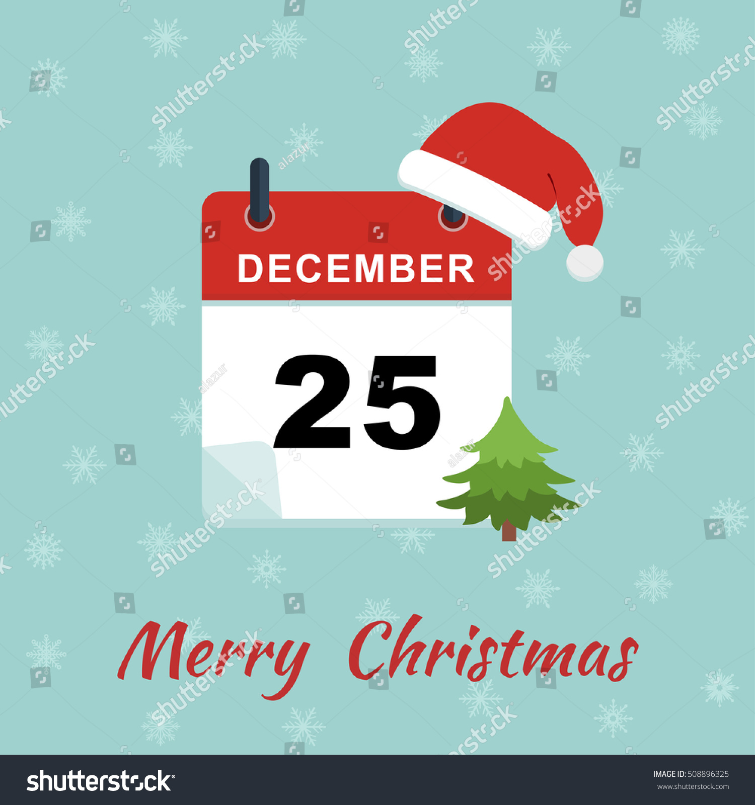 Vector Illustration Of Calendar With Christmas Date - 508896325