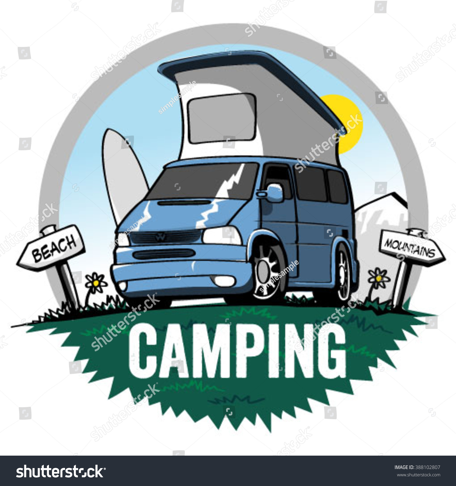 SVG of Vector illustration of camper van. svg