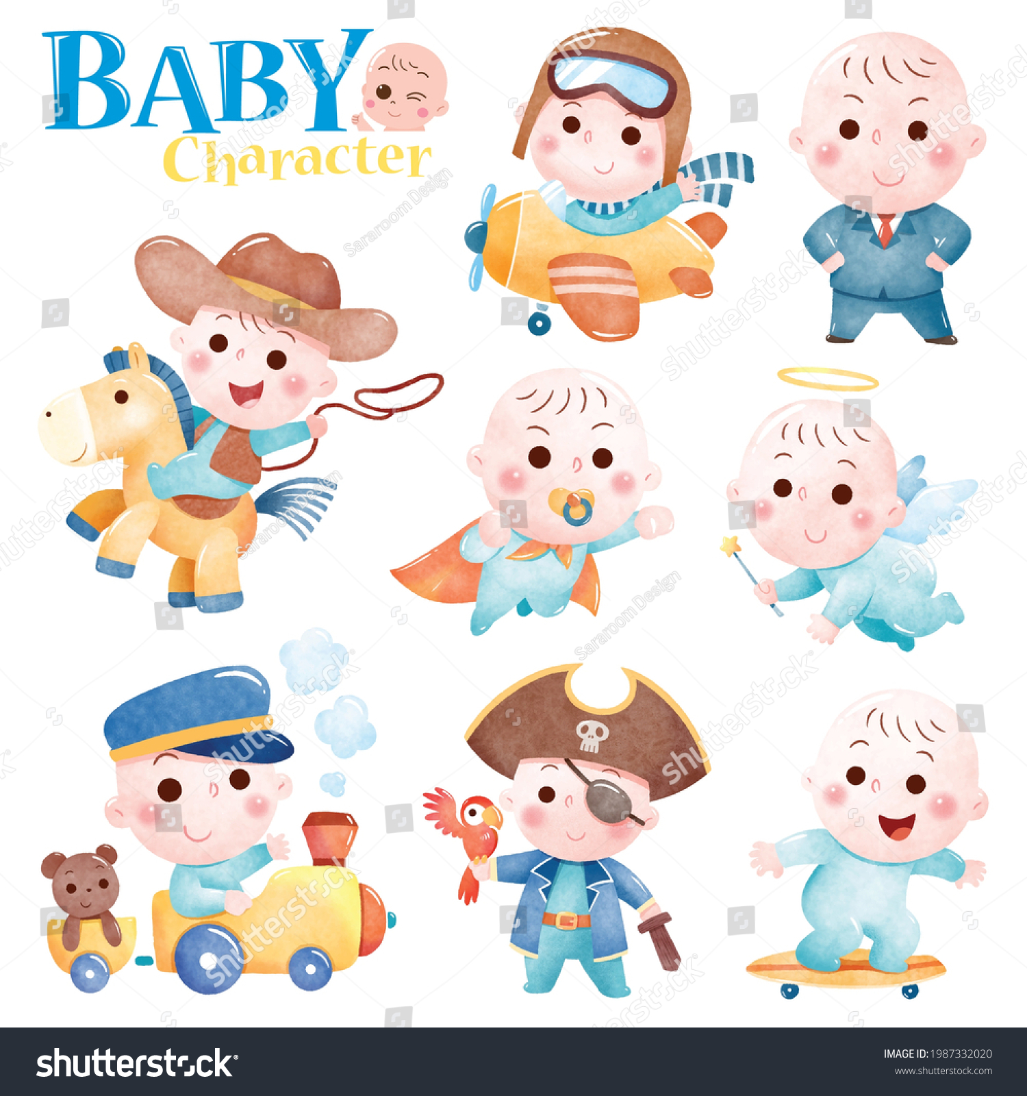 Vector Illustration Cartoon Baby Character Cute Stock Vector (Royalty ...