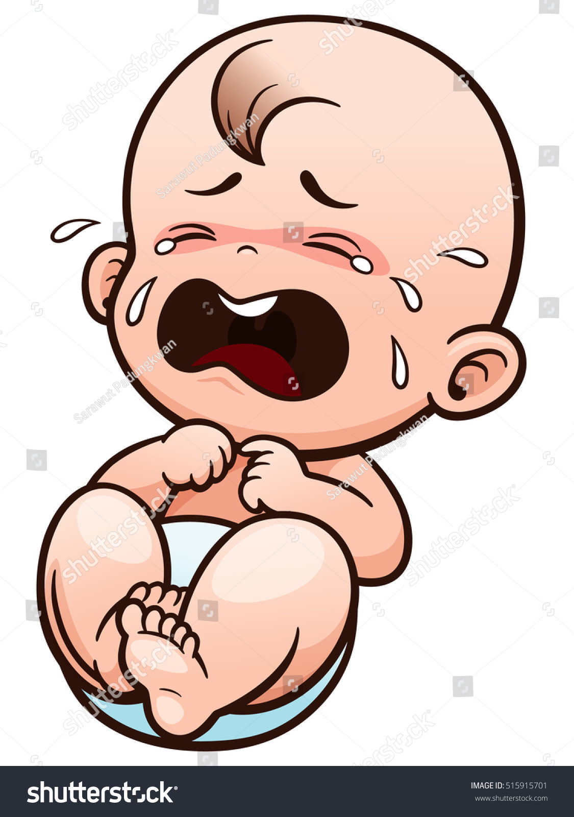 Vector Illustration Cartoon Baby Crying Stock Vector 515915701 ...