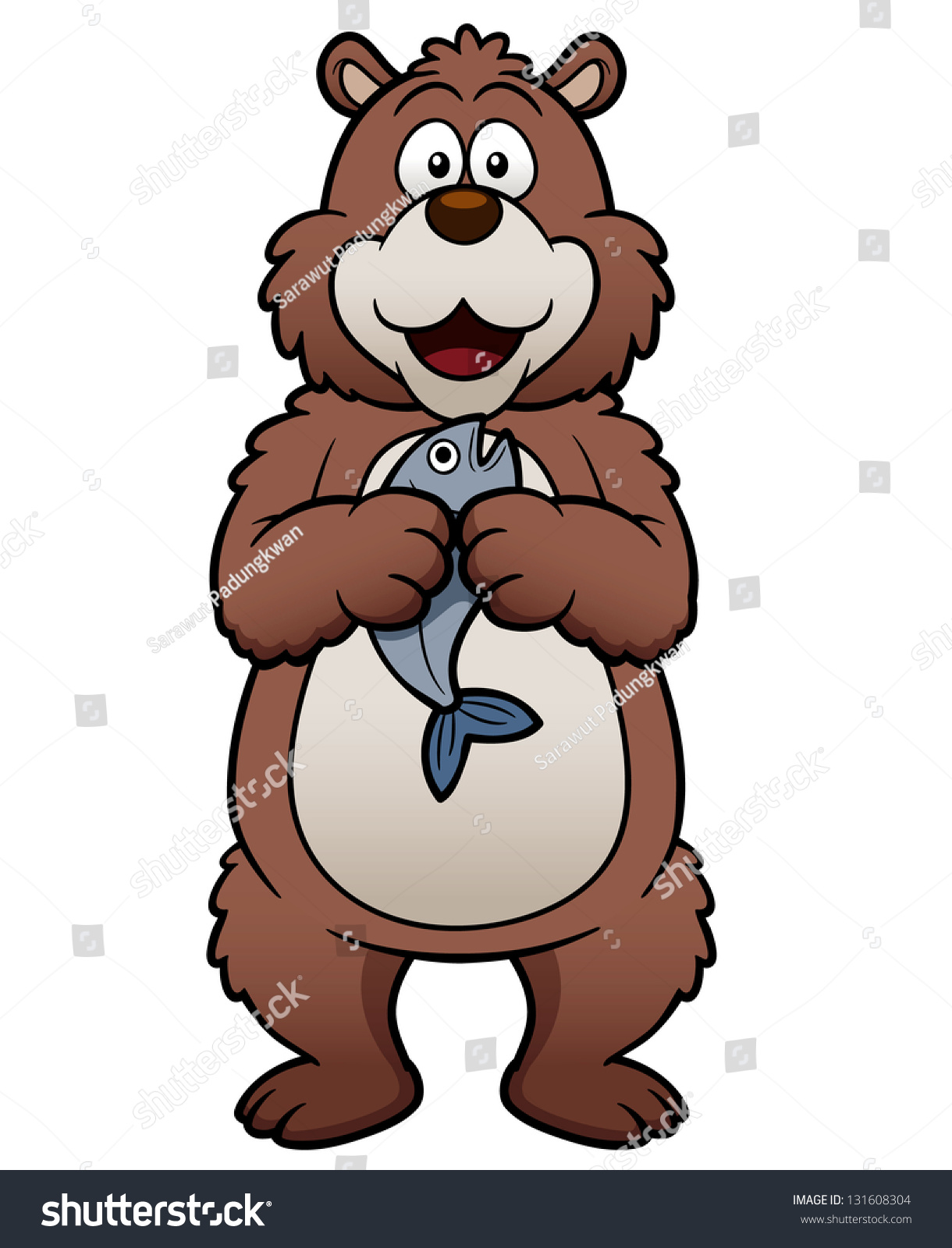 Vector Illustration Of Cartoon Bear - 131608304 : Shutterstock