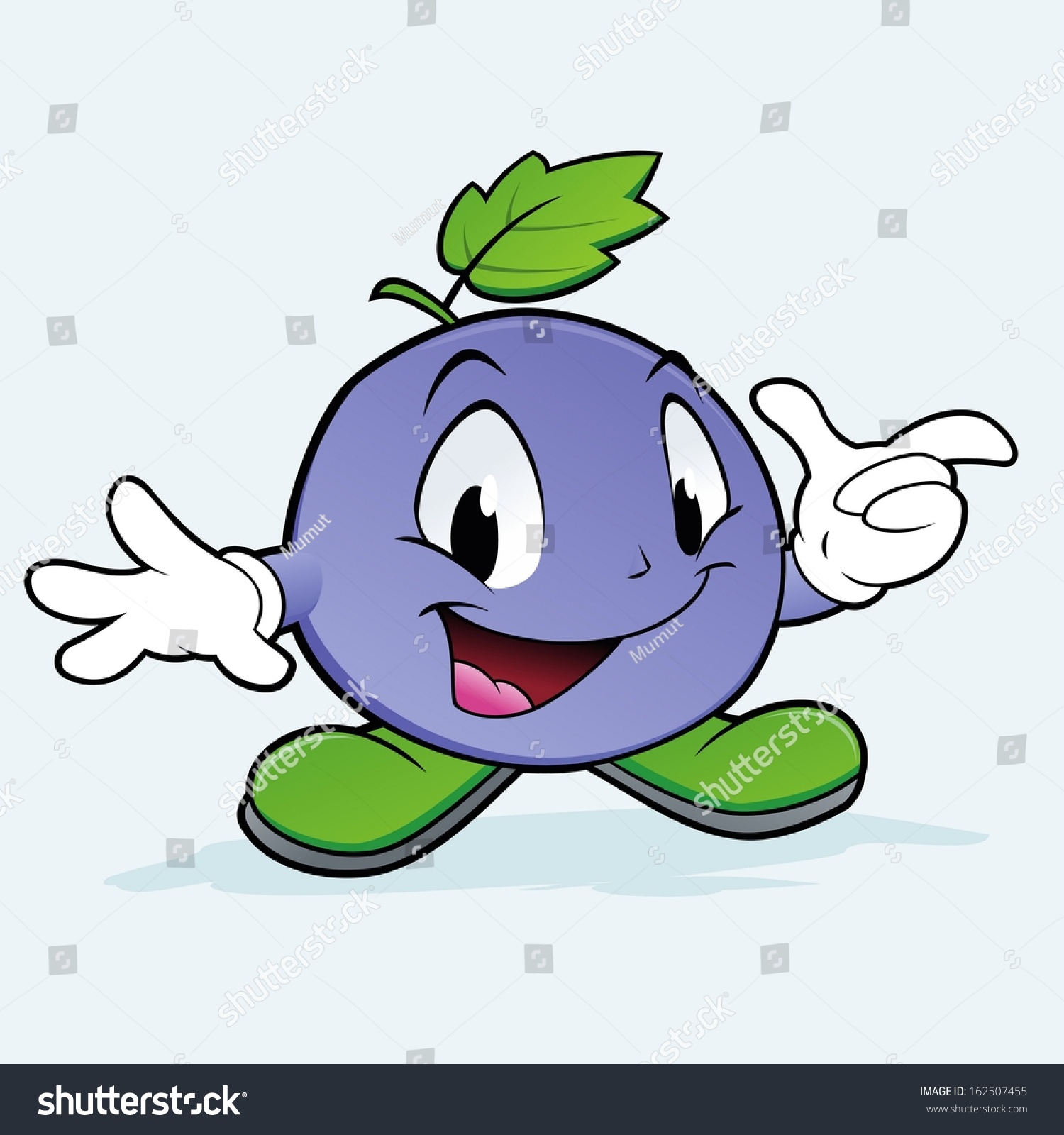 Vector Illustration Cartoon Blueberry Design Element Vector có sẵn