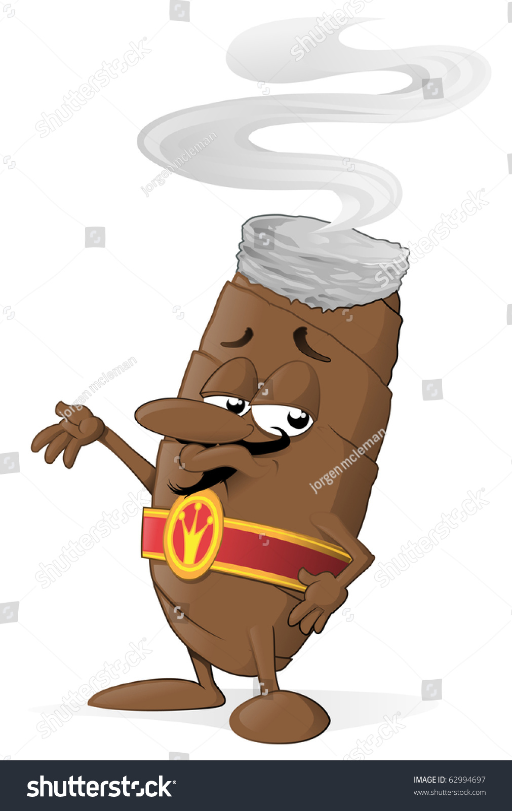 Vector Illustration Cartoon Cigar Character Standing Stock Vector