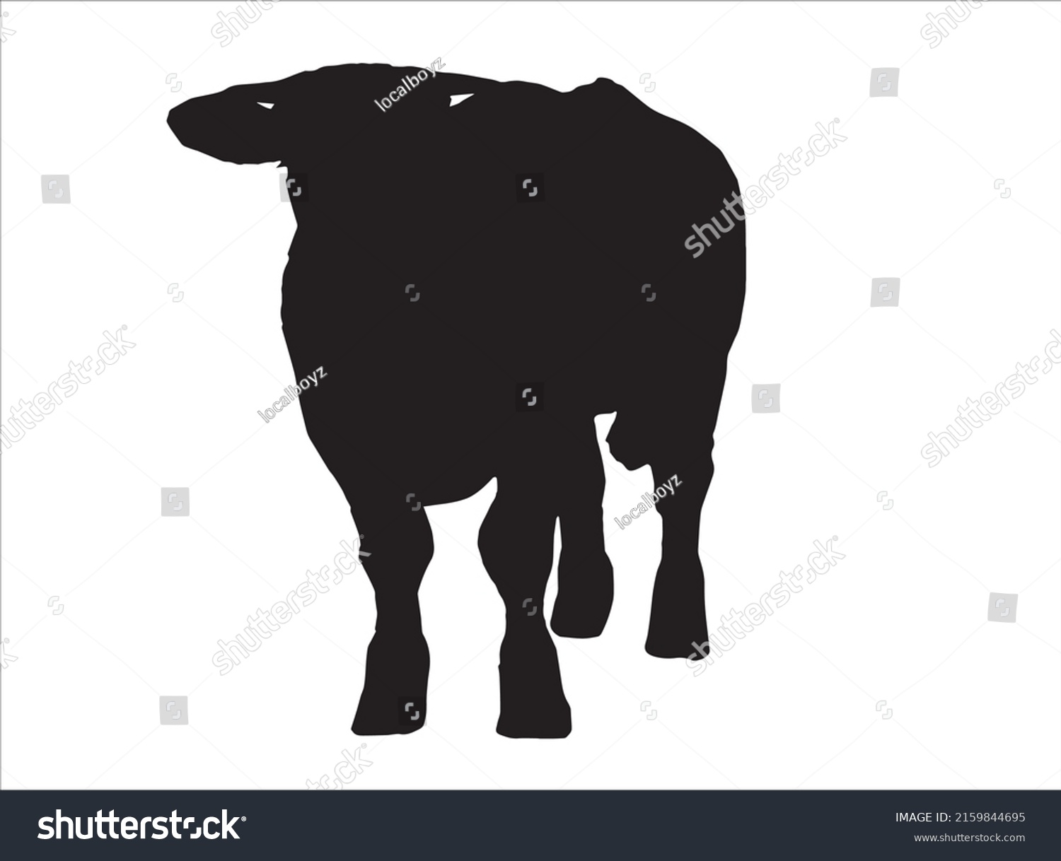 Vector Illustration Cartoon Cow Isolated On Stock Vector (Royalty Free ...