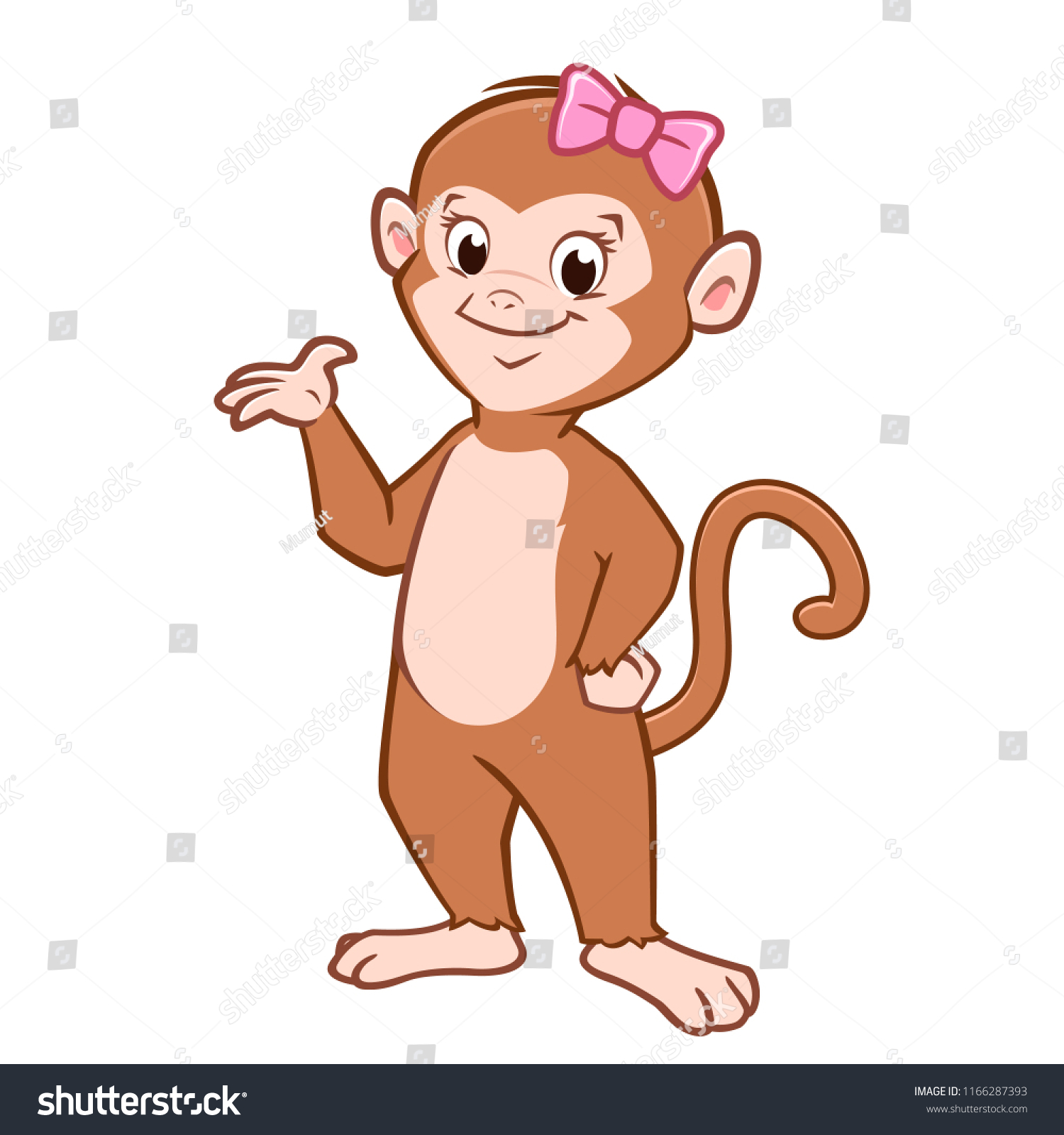 Vector Illustration Cartoon Cute Baby Monkey Stock Vector Royalty Free